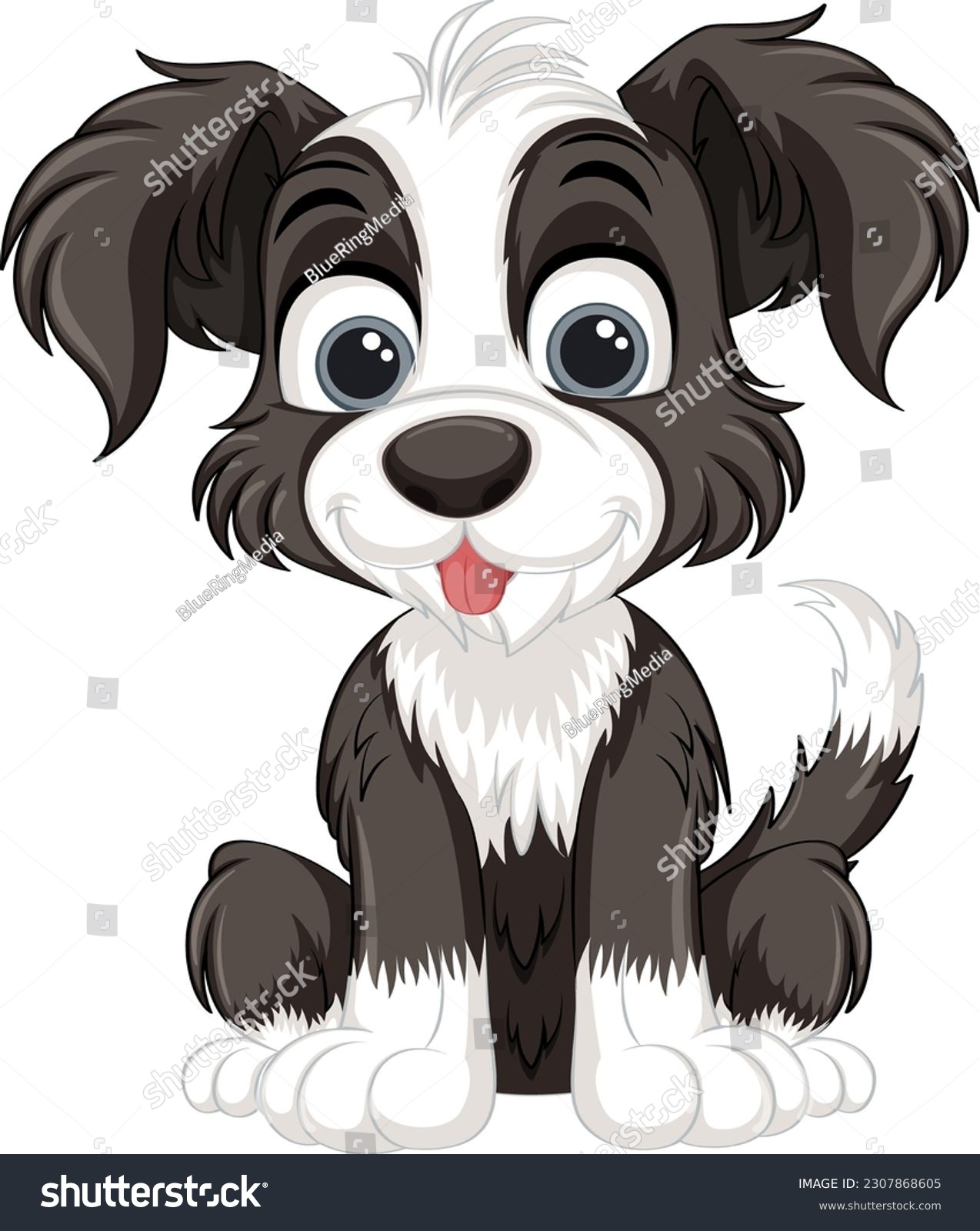 Cute dog cartoon character sitting illustration - Royalty Free Stock ...