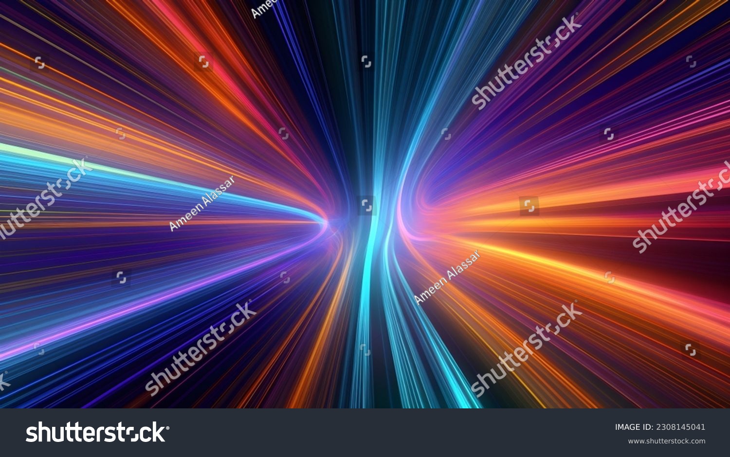 A stunning 3D render of an abstract multicolor spectrum #2308145041