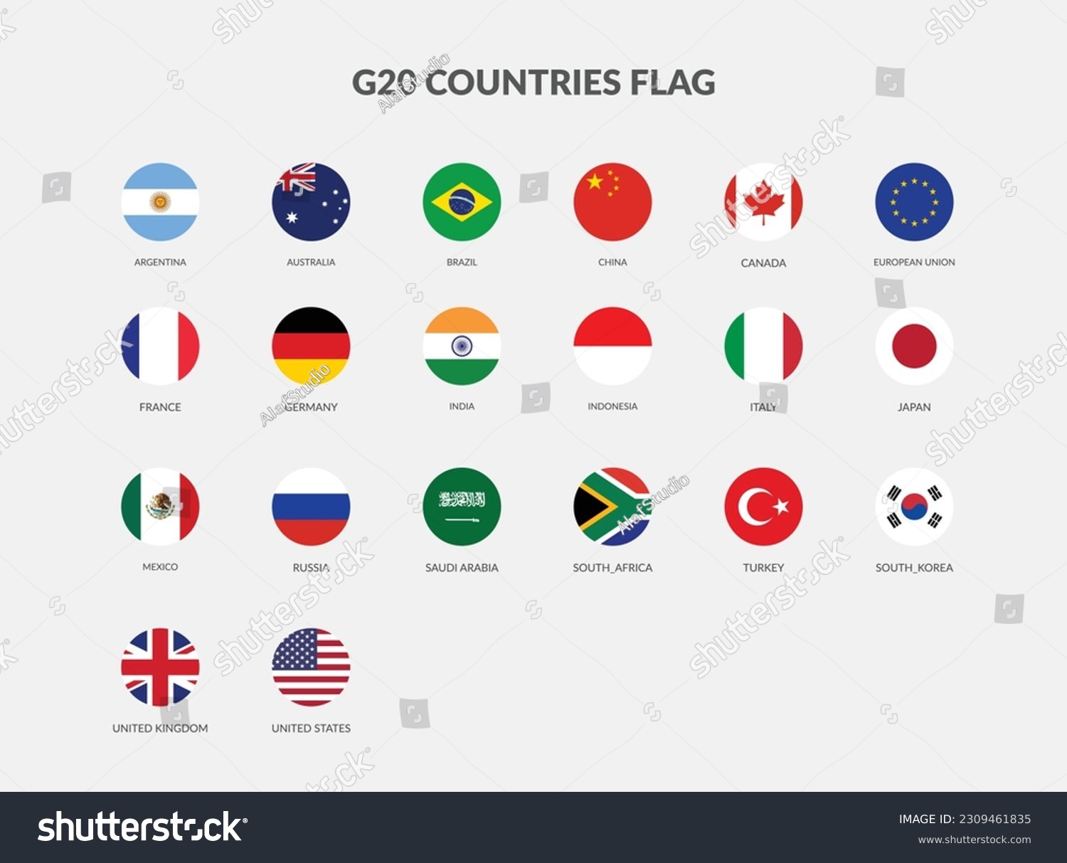 G20 countries flag icons collection - Royalty Free Stock Vector ...