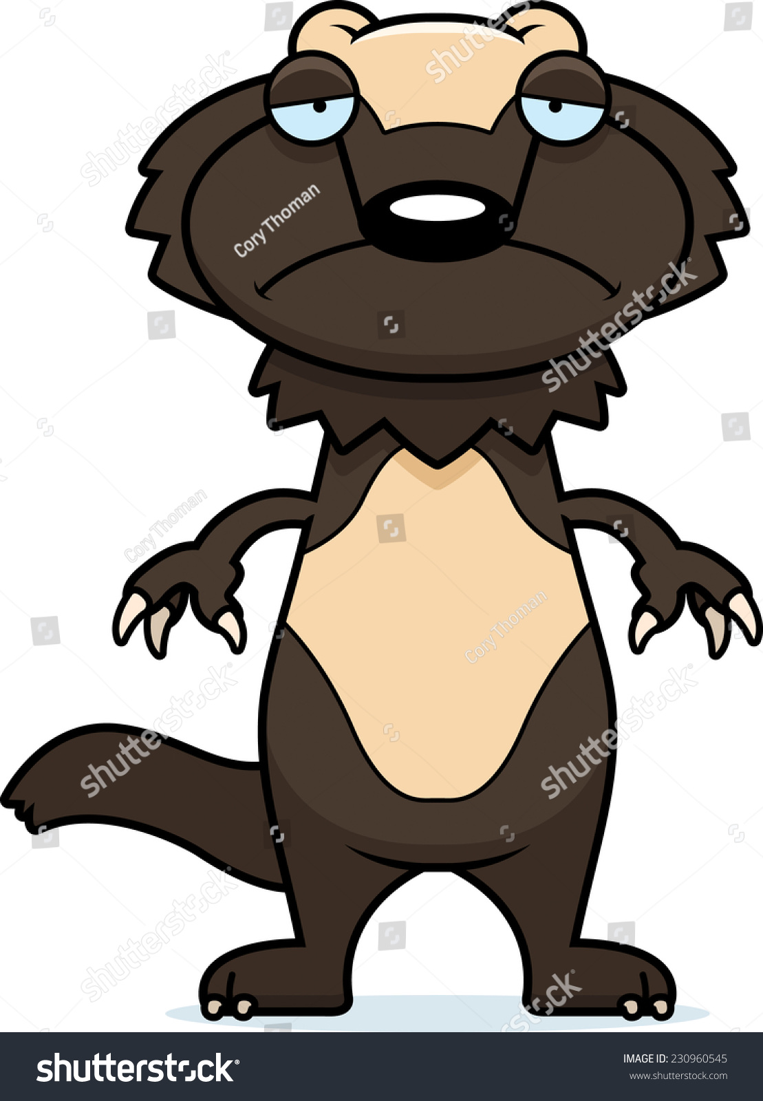 A Cartoon Illustration Of A Wolverine Looking Royalty Free Stock