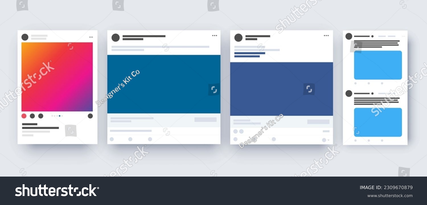 Instagram LinkedIn Facebook Twitter Social Media Interface Account Template Presentation Mockup #2309670879