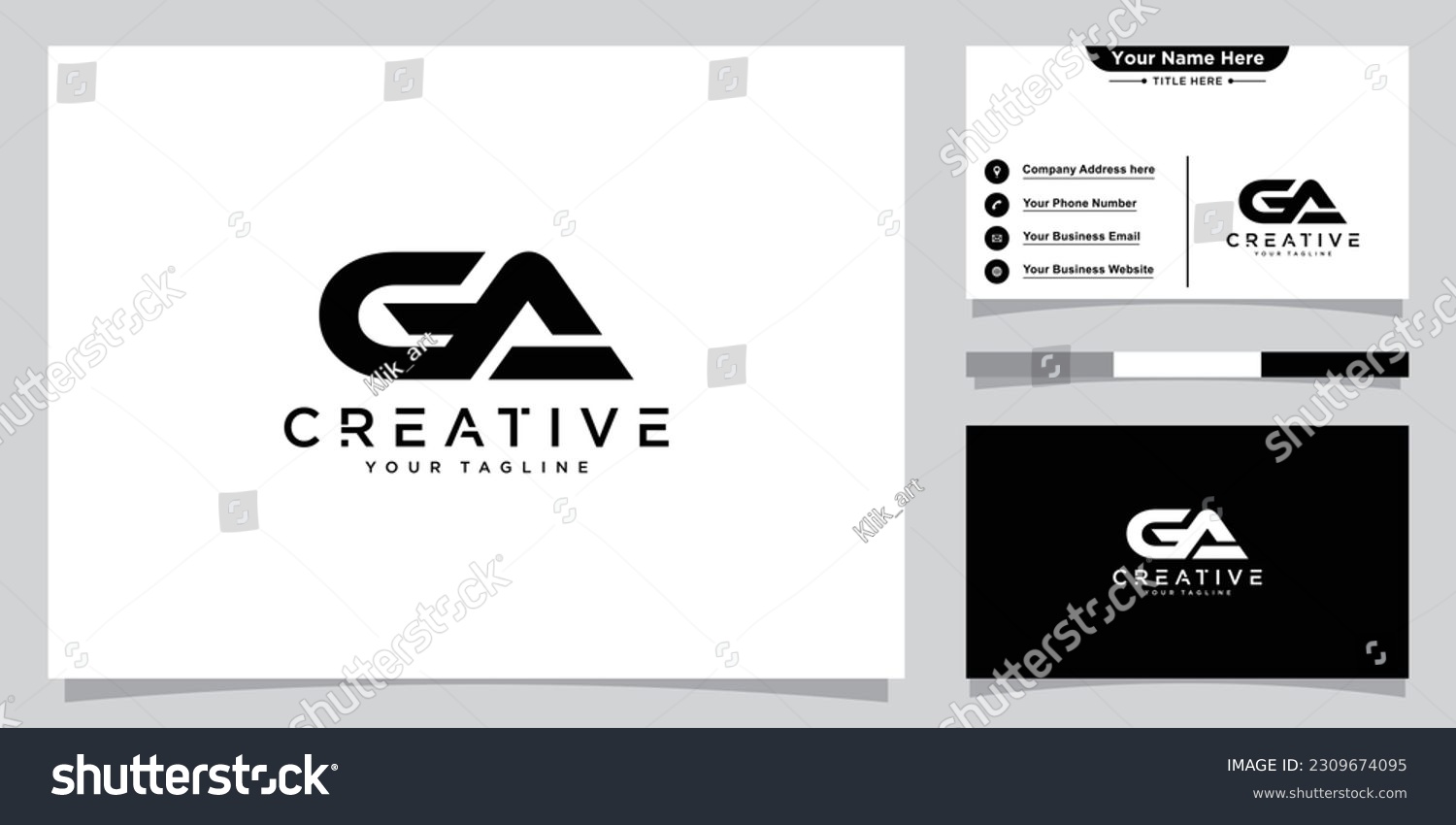 Initial GA Alphabets Letters Logo Monogram - Royalty Free Stock Vector ...