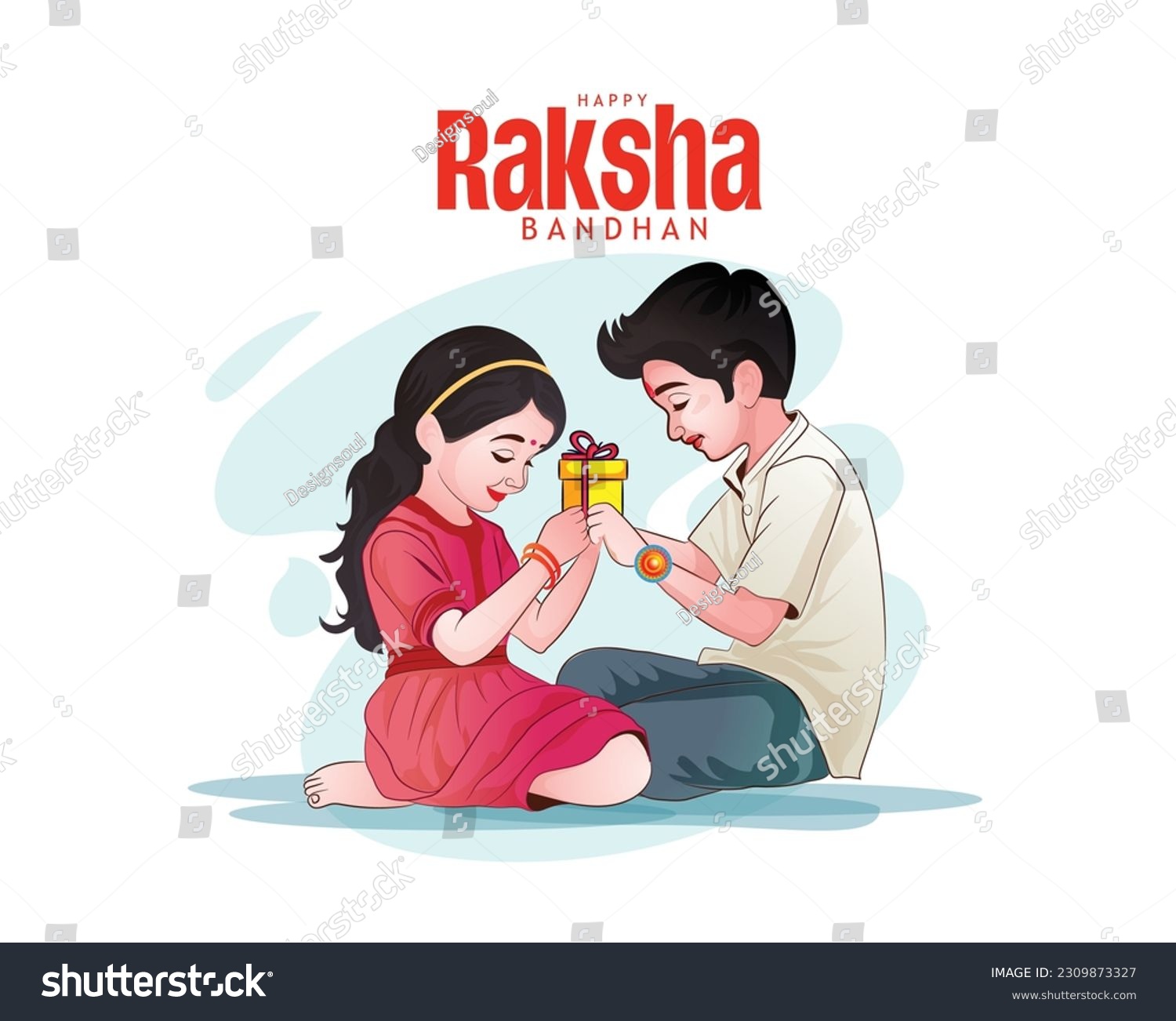 Happy Raksha Bandhan Illustration Of Decorated - Royalty Free Stock ...