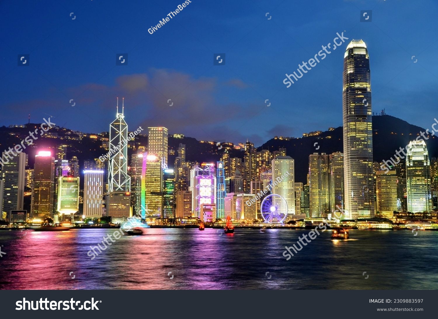 Light show at Victoria Harbor in Hong Kong #2309883597