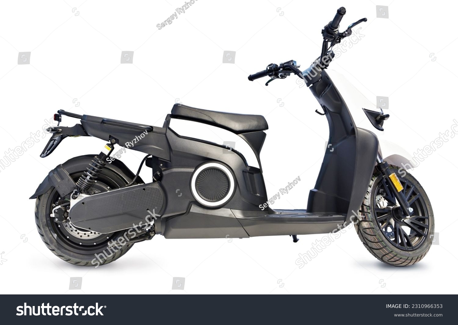 Electric motor scooter isolated white background #2310966353