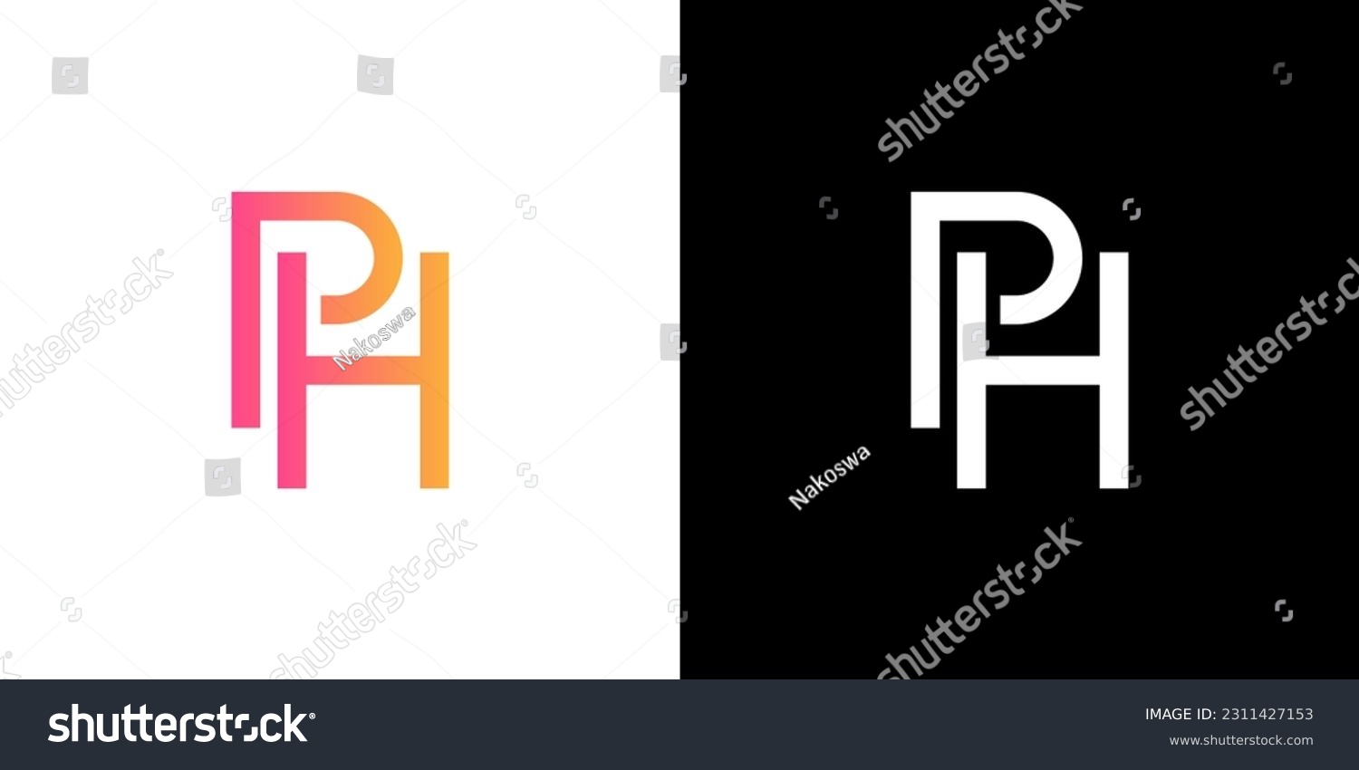 PH Logo, PH Monogram, Initial PH Logo, Letter PH - Royalty Free Stock ...