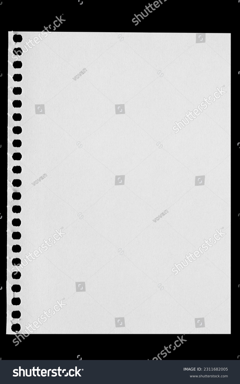 paper page notebook isolated on the black background #2311682005
