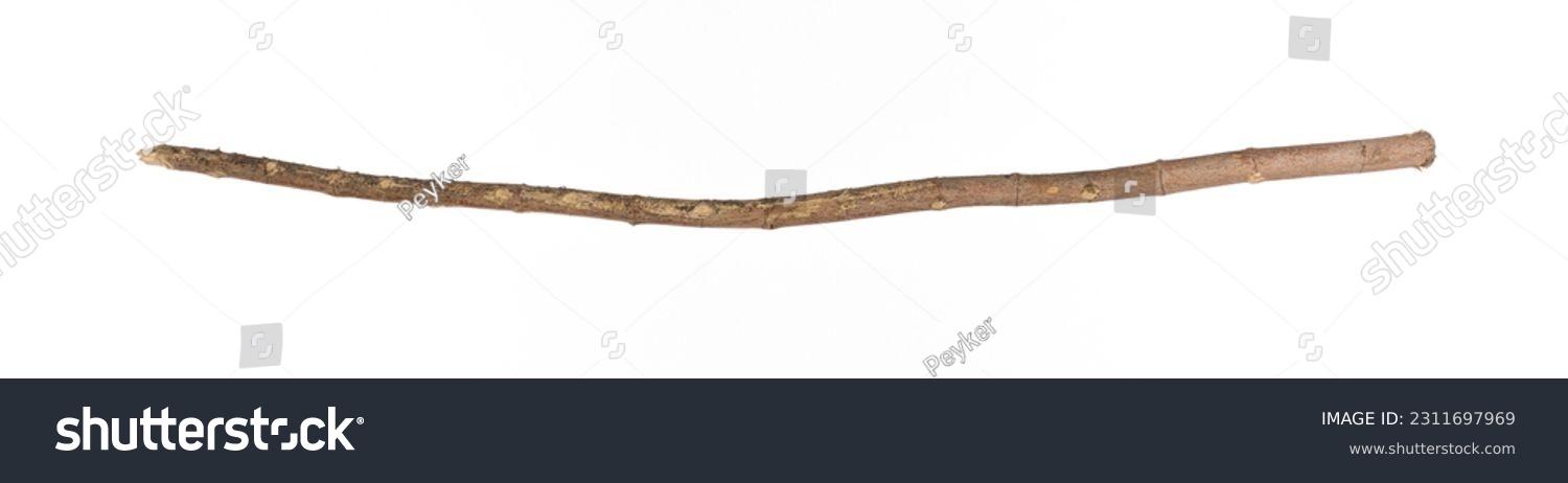 old bough wooden stick isolated on white background #2311697969
