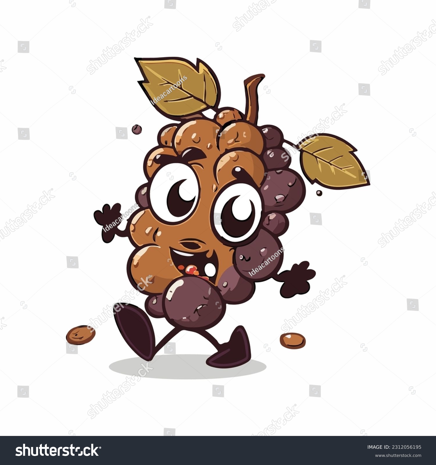 vector cute raisin cartoon style - Royalty Free Stock Vector 2312056195 ...