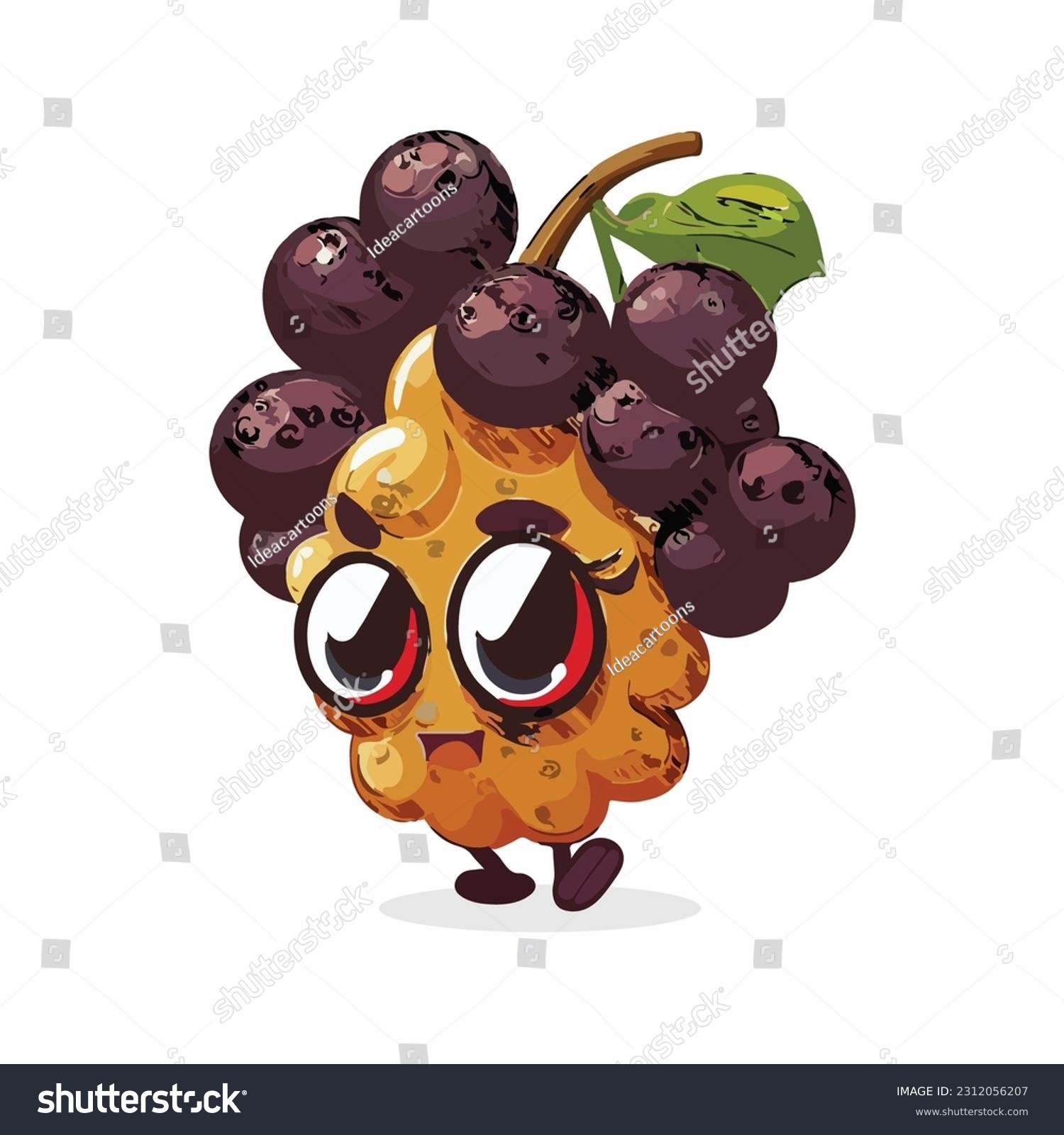 vector cute raisin cartoon style - Royalty Free Stock Vector 2312056207 ...