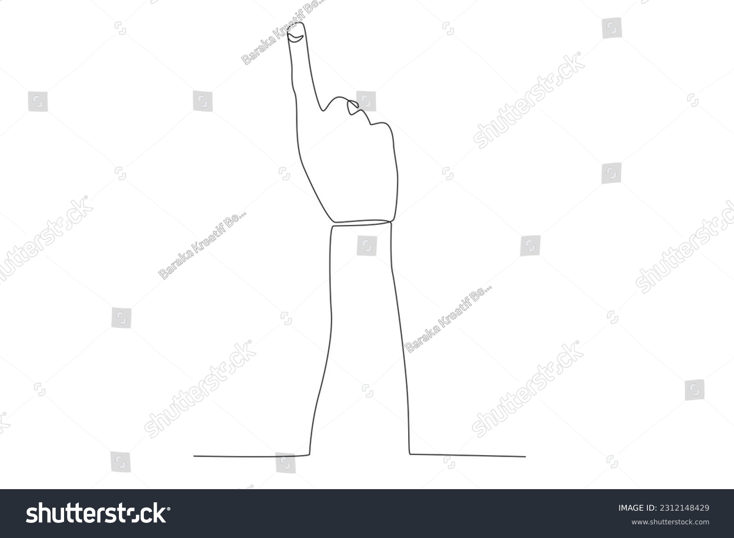 Vector continuous one line drawing hand gesture - Royalty Free Stock ...
