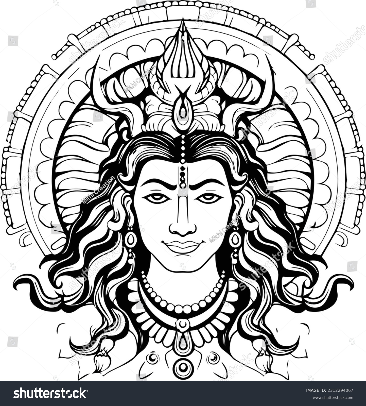 Hindu lord shiva mahakaal black and white images - Royalty Free Stock ...