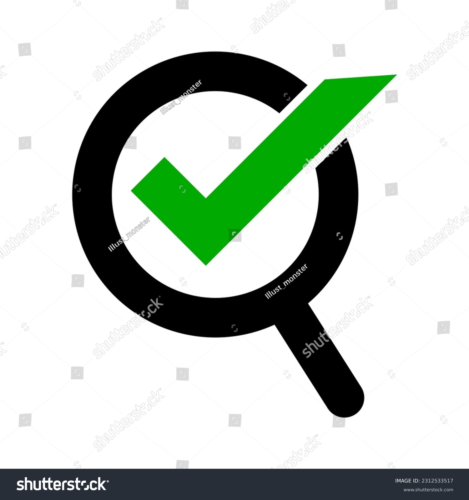 Check Mark And Magnifying Glass Inspection Royalty Free Stock Vector