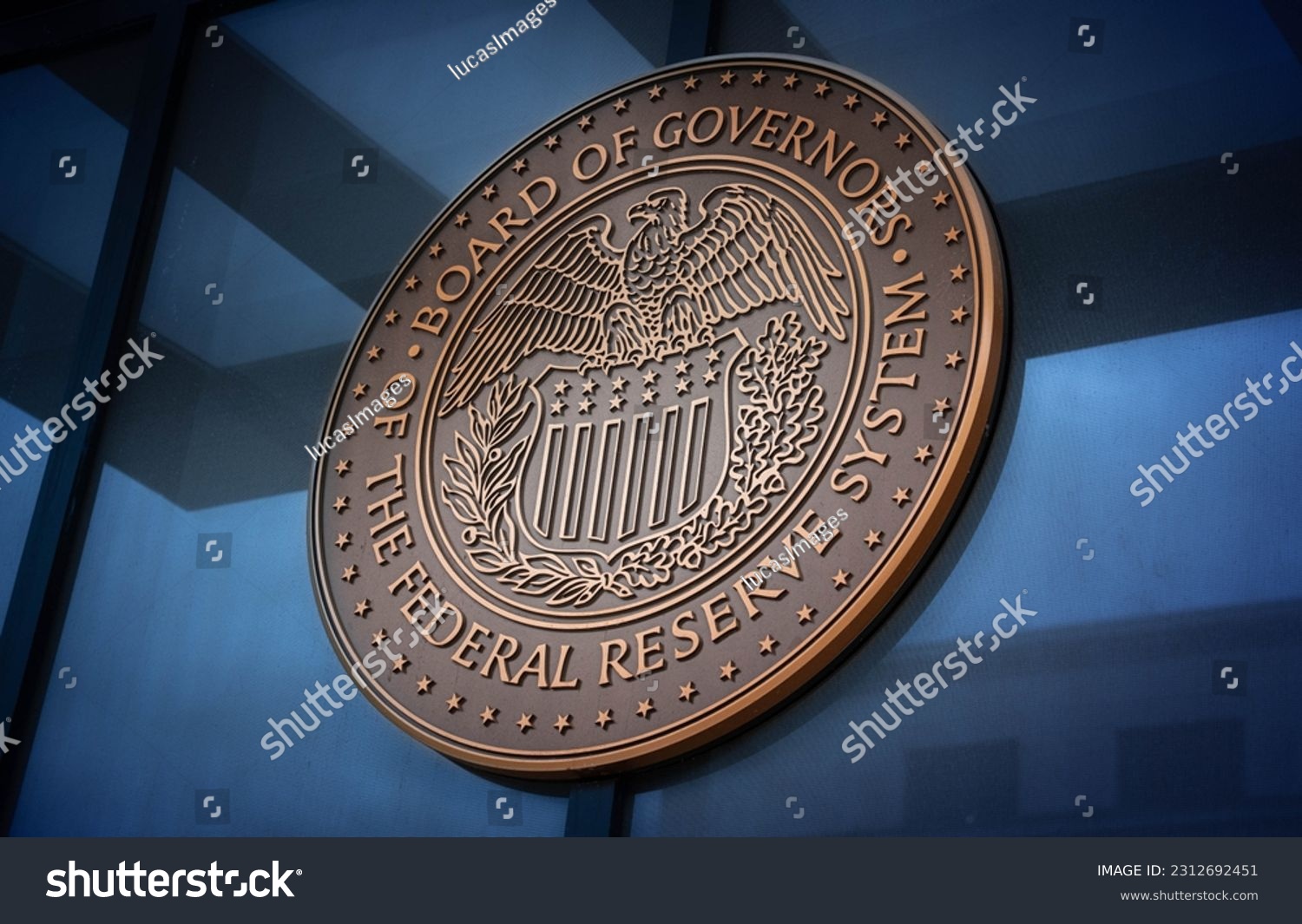 Seal of the Board of Governors of the United States Federal Reserve System. This version of the seal mostly dates from 1935. #2312692451
