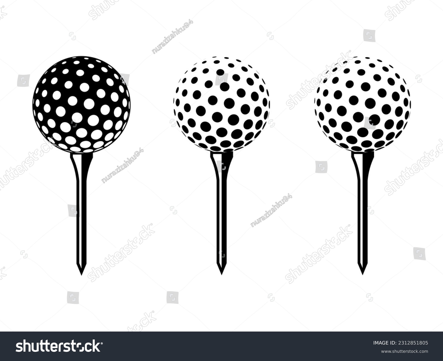 Silhouette golf ball logo design icon vector illustration #2312851805