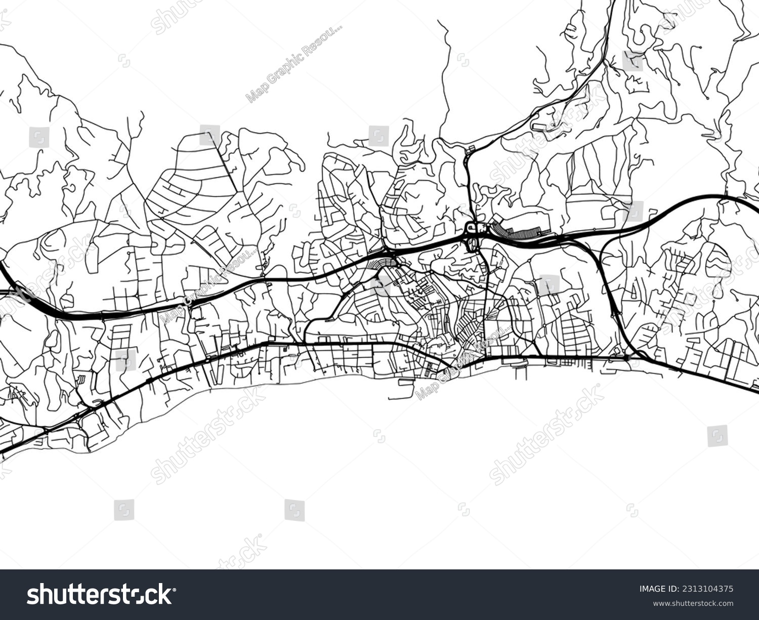 Vector Road Map Of The City Of Marbella In Spain Royalty Free Stock   Avopix 2313104375 