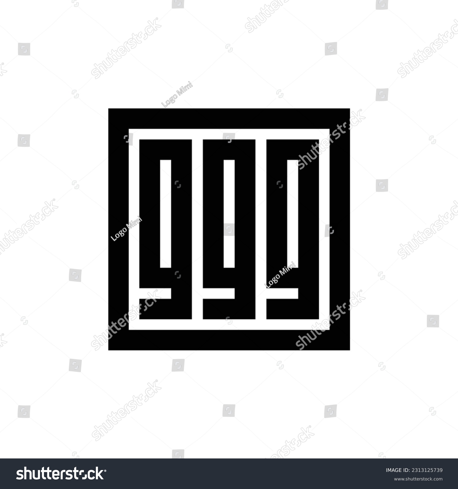 999 logo design, triple nine logo icon, - Royalty Free Stock Vector ...