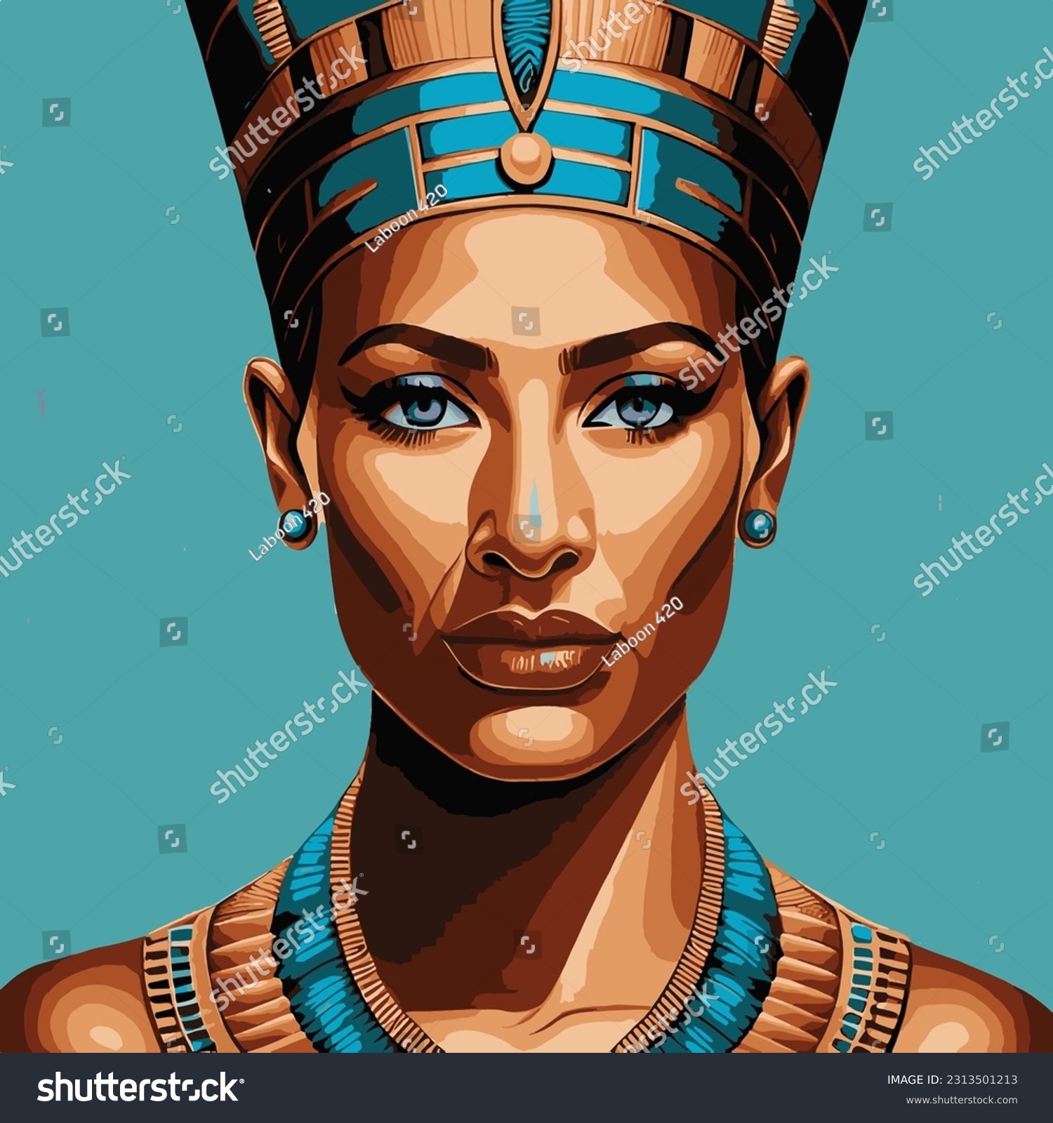 Modern Art Portrait Painting Of Egyptian Queen - Royalty Free Stock ...