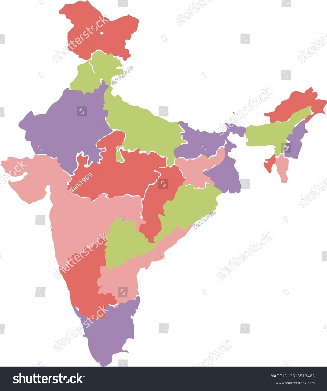 India Country Map Vector Illustration Royalty Free Stock Vector 2313513463 7427