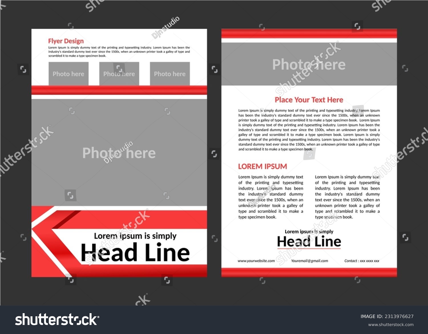 a headline template design with A4 size and a - Royalty Free Stock Vector 2313976627 - Avopix.com