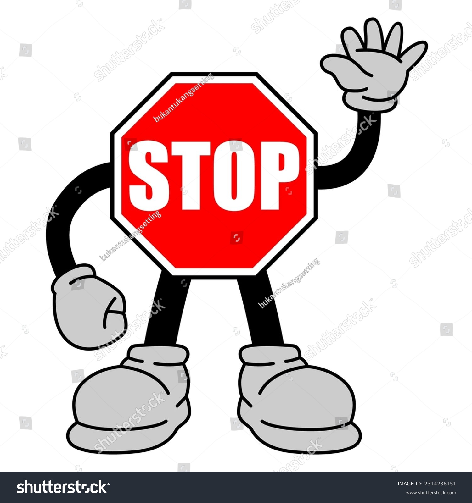 Mascot Stop traffic signs design simple vector - Royalty Free Stock ...