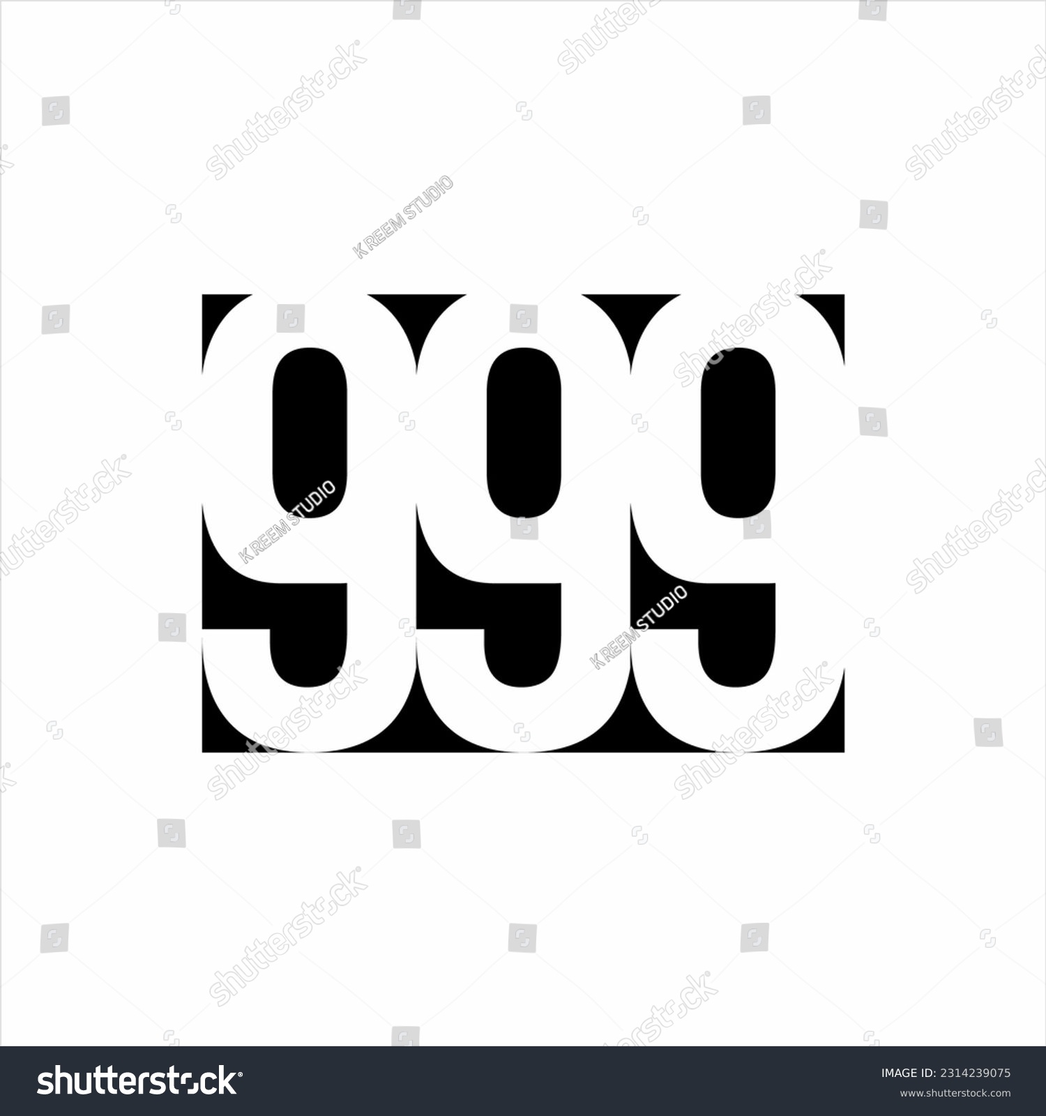 Classic 999 number logo design. - Royalty Free Stock Vector 2314239075 ...