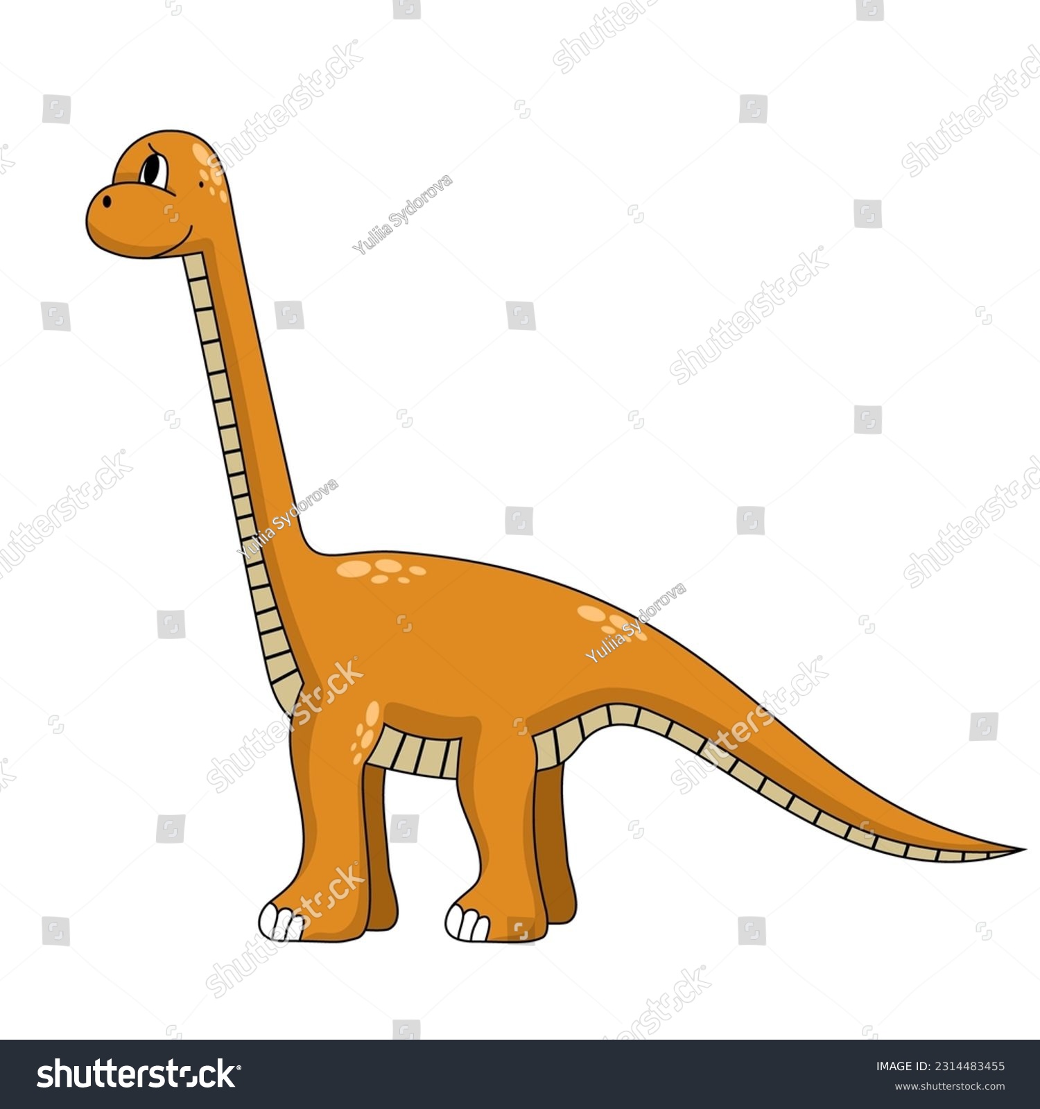 Cute baby dinosaur. Sauropod, Supersaurus, - Royalty Free Stock Vector ...