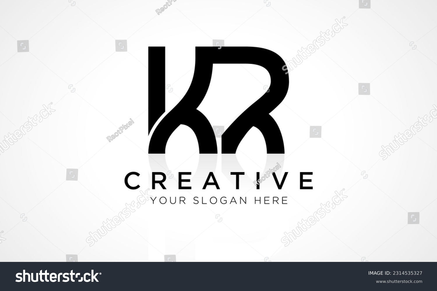 Kr Letter Logo Design Vector Template Alphabet Royalty Free Stock