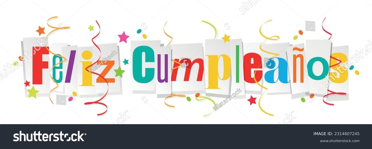 Feliz Cumpleaños Happy Birthday In Spanish Royalty Free Stock