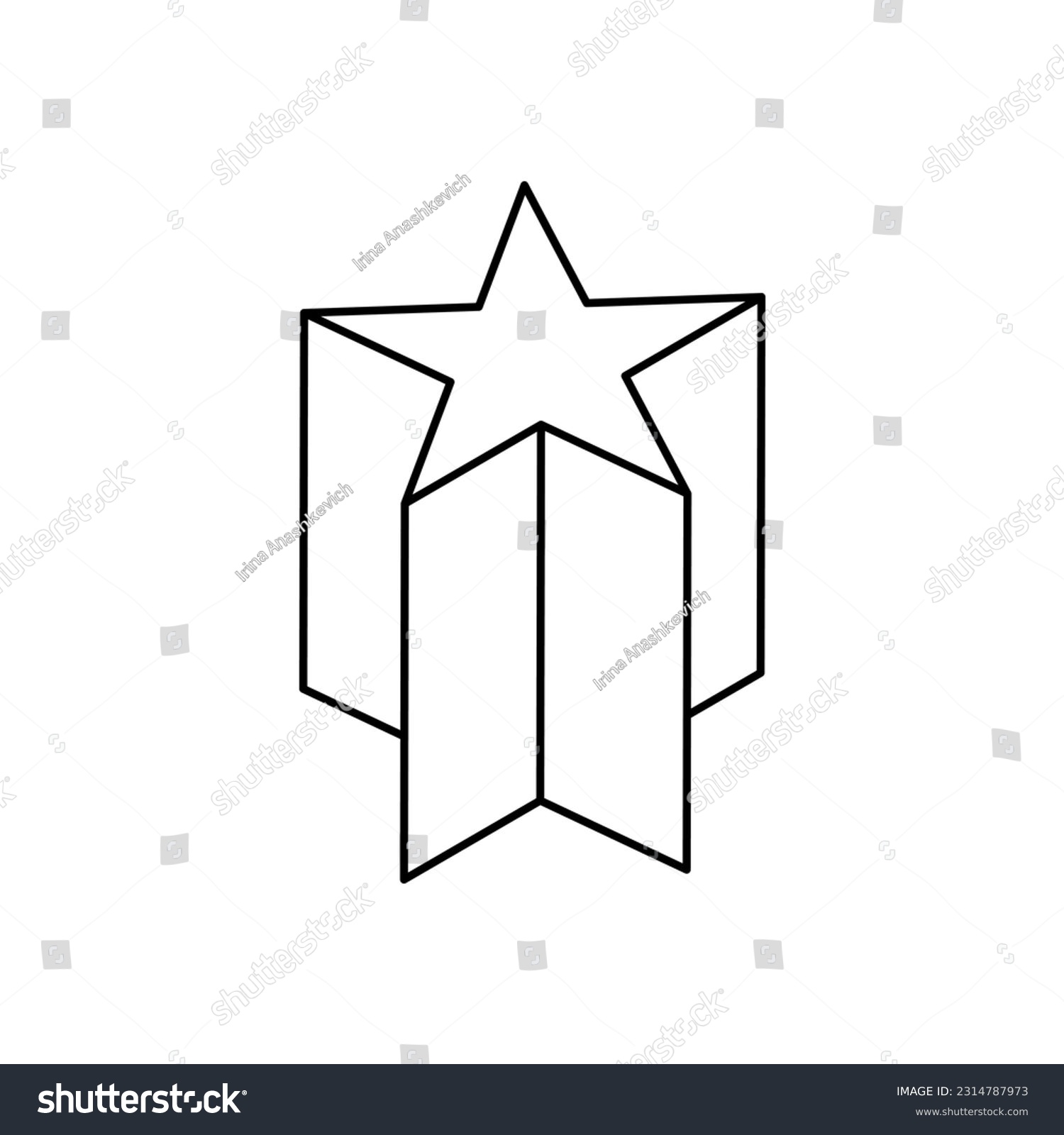 Vector black linear pentagrammic prism for game, - Royalty Free Stock ...