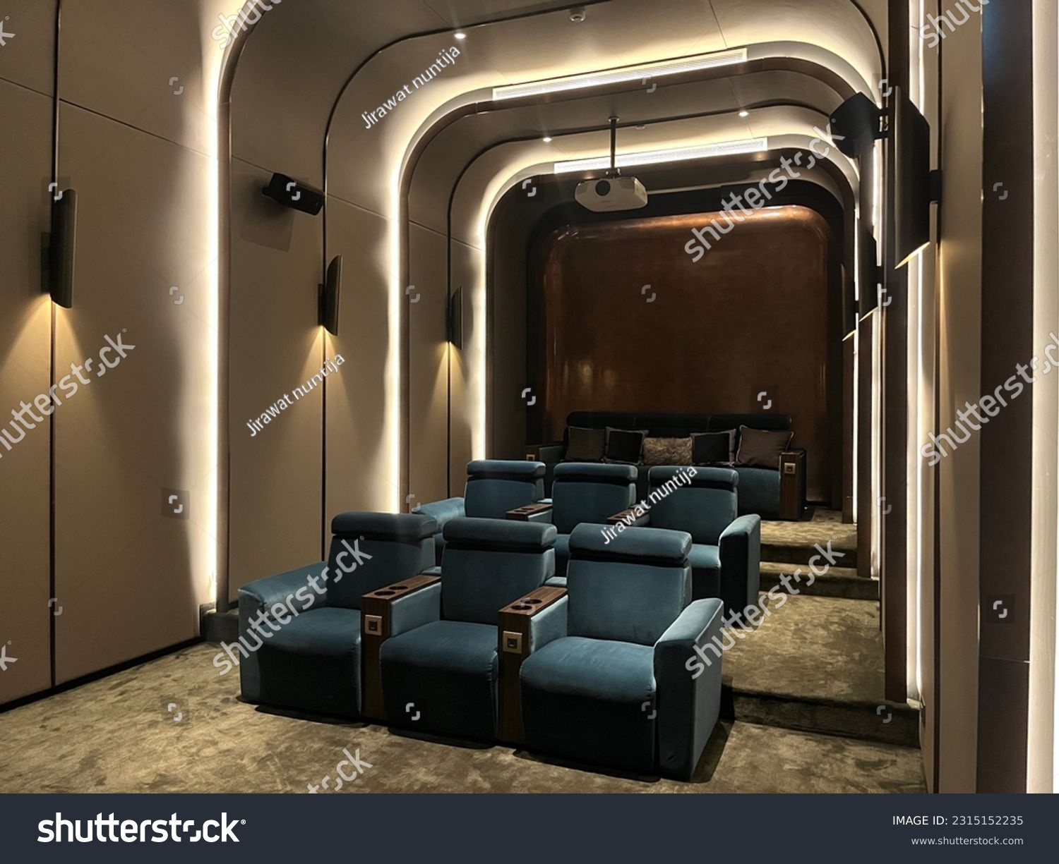 Many seats of Mini home theater room #2315152235