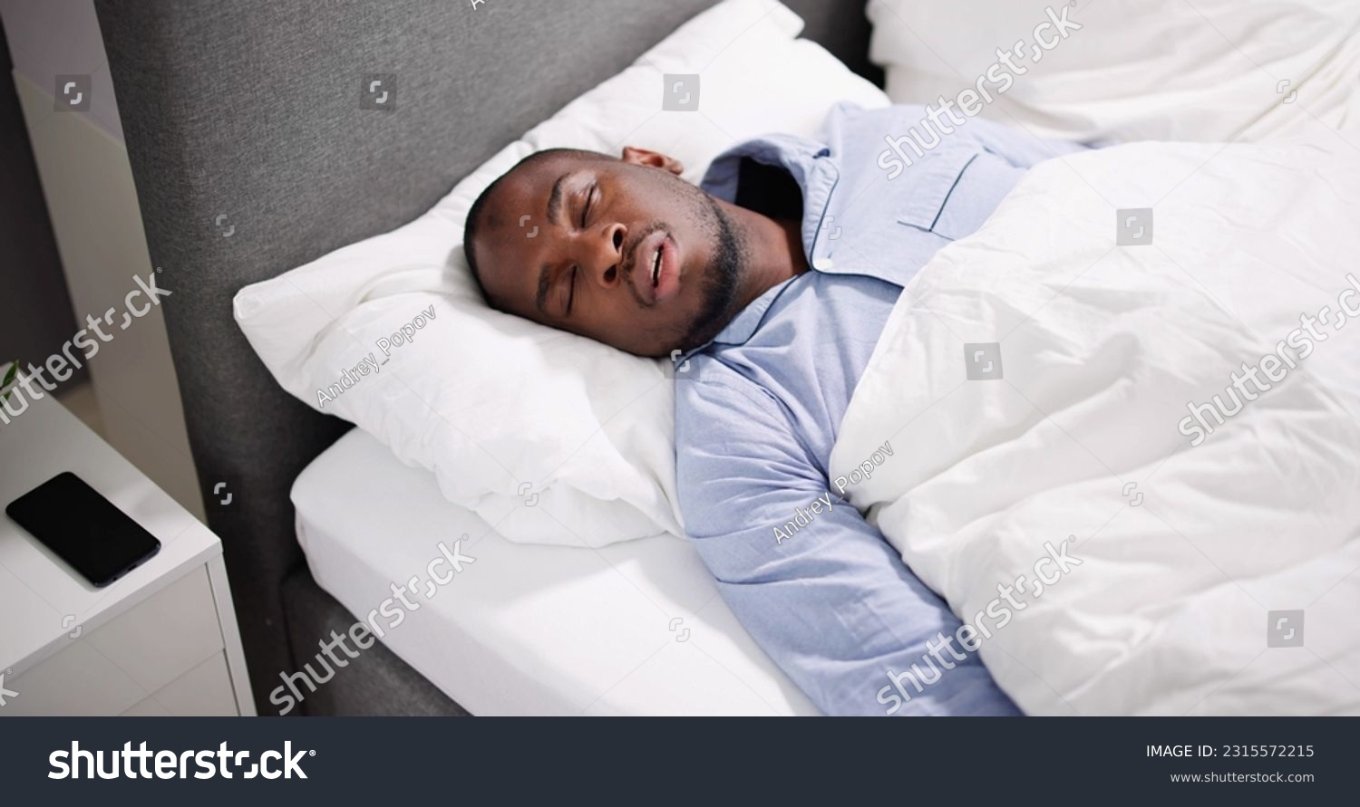 African American Man With Sleep Apnea Snoring #2315572215