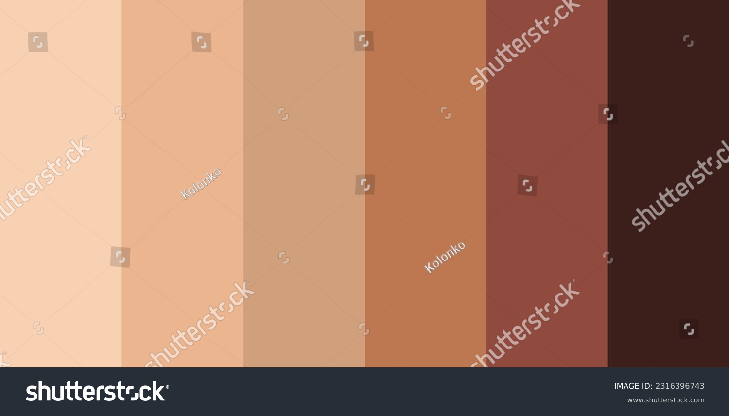 Skin Tone Color Scale Chart. Brown Palette - Royalty Free Stock Vector ...