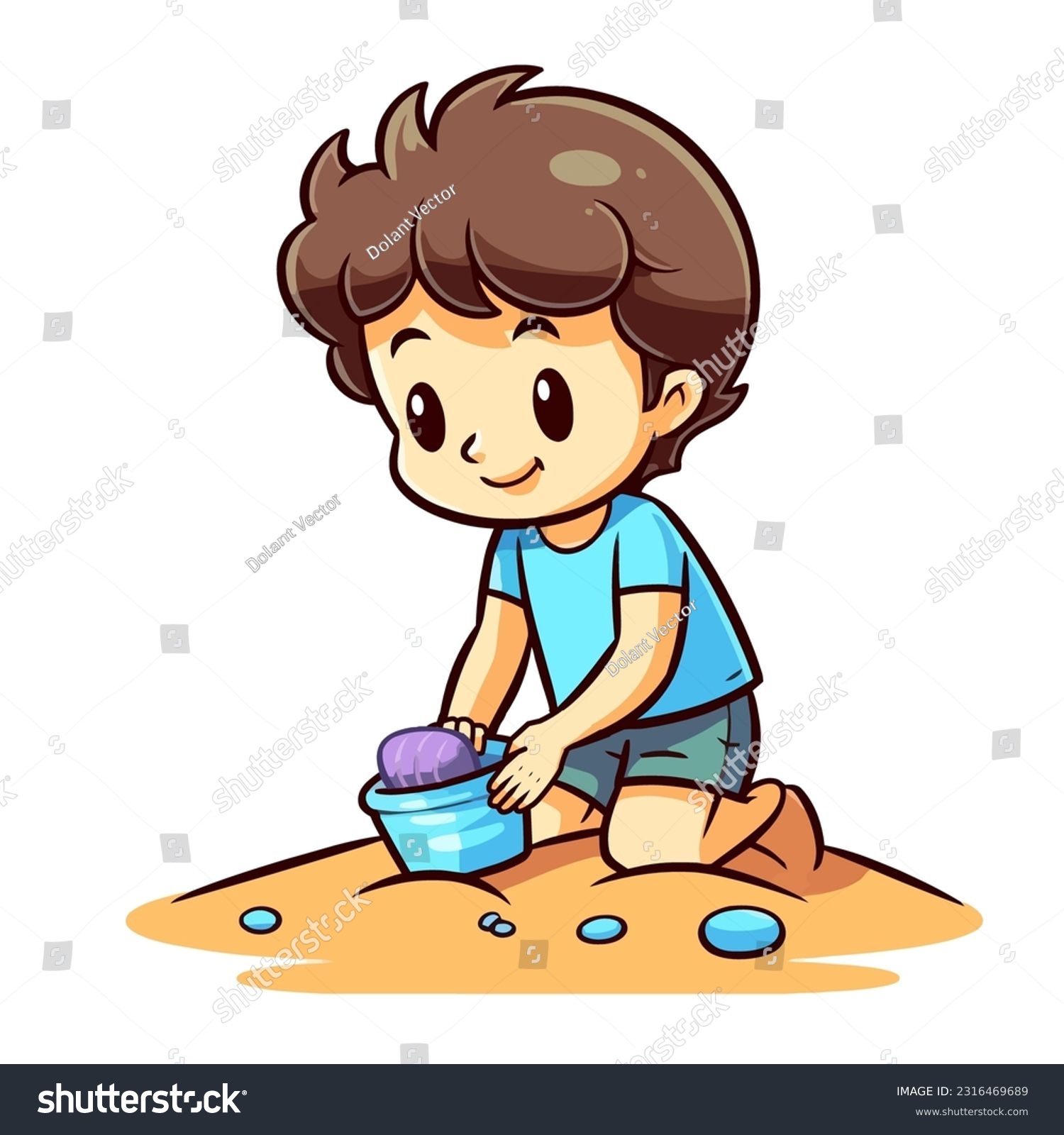 Vector Illustration, Cartoon Little Boy - Royalty Free Stock Vector ...