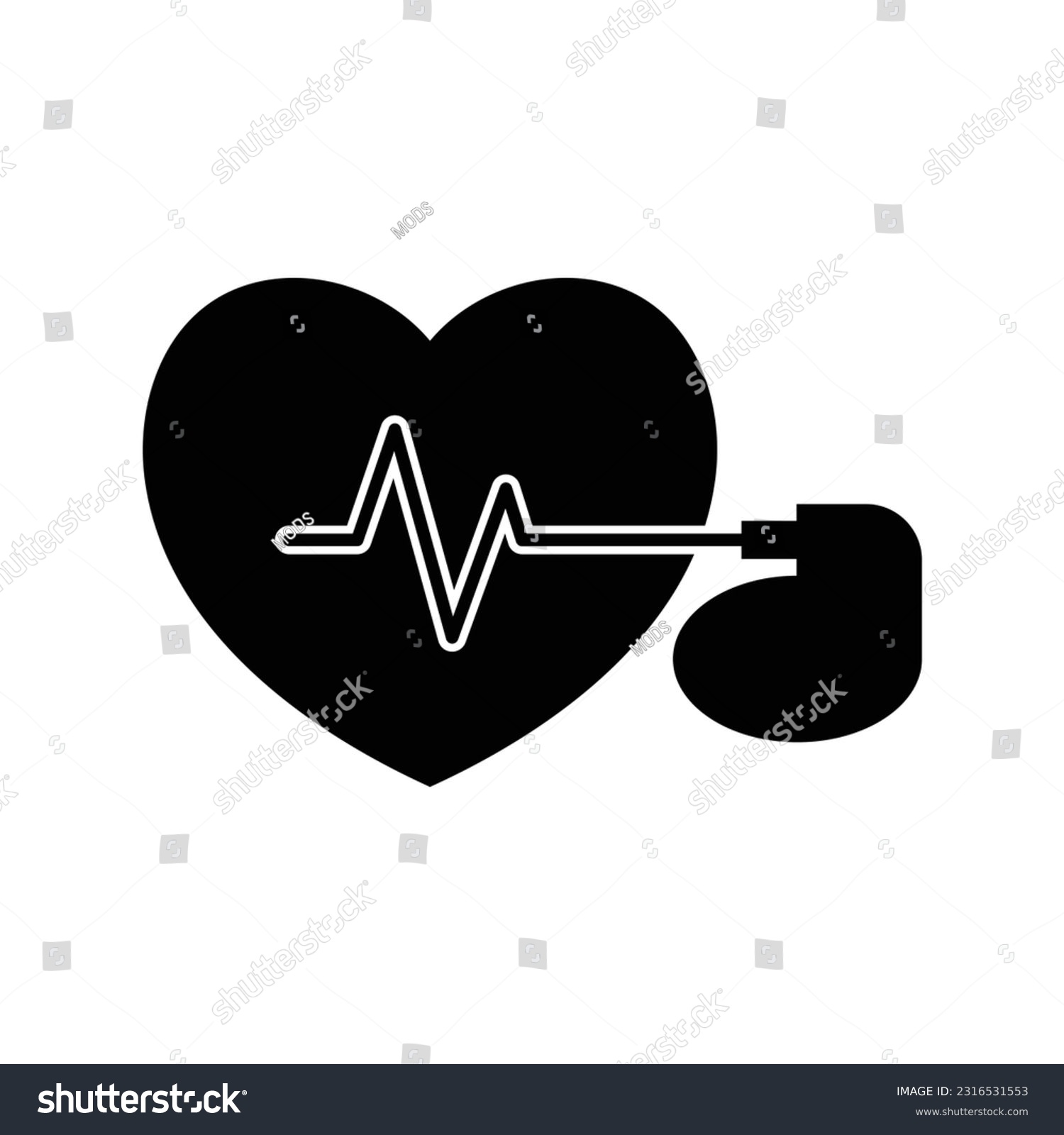 Artificial Cardiac Pacemaker Icon Design Royalty Free Stock Vector