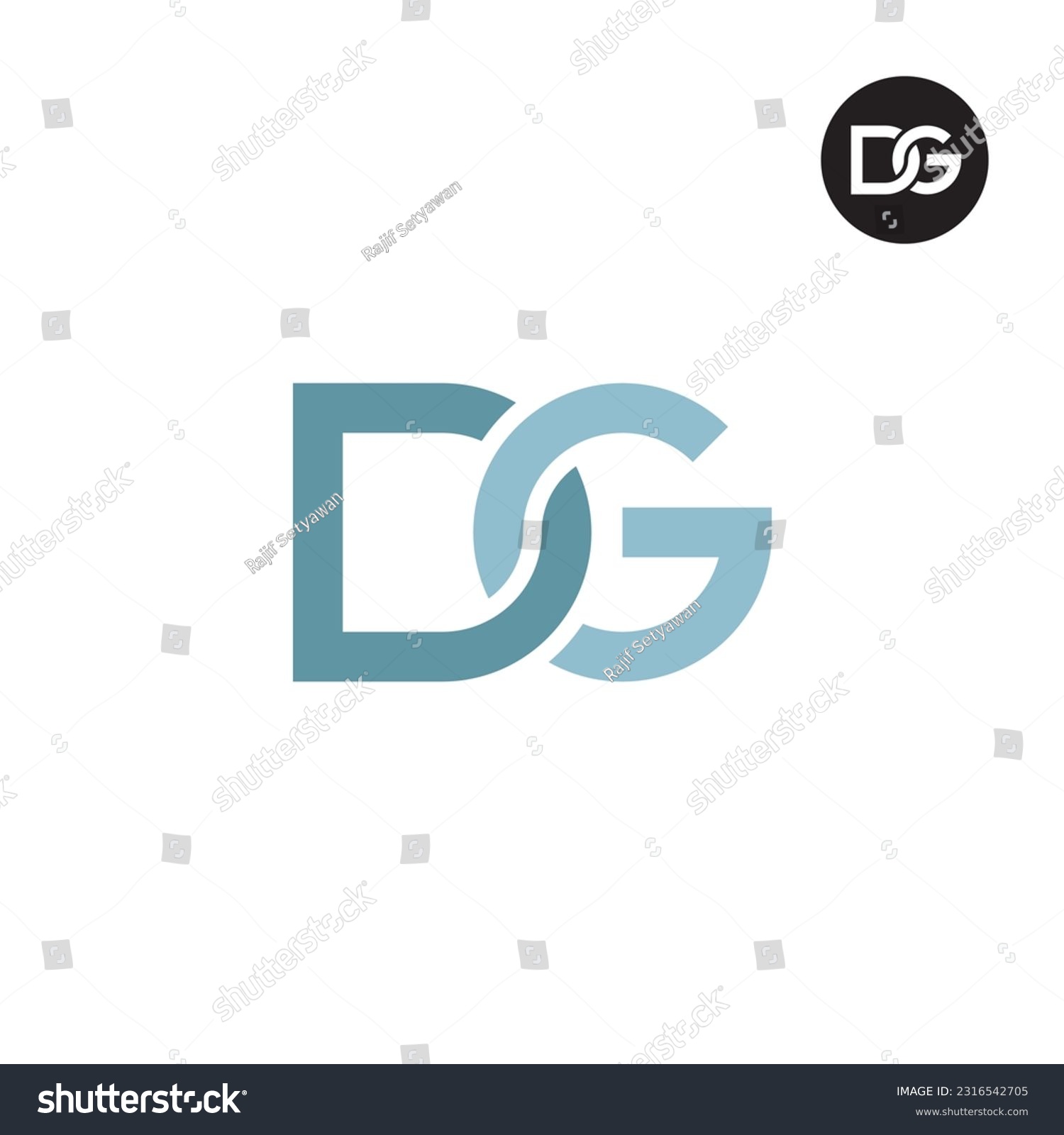 Letter DG Monogram Logo Design - Royalty Free Stock Vector 2316542705 ...