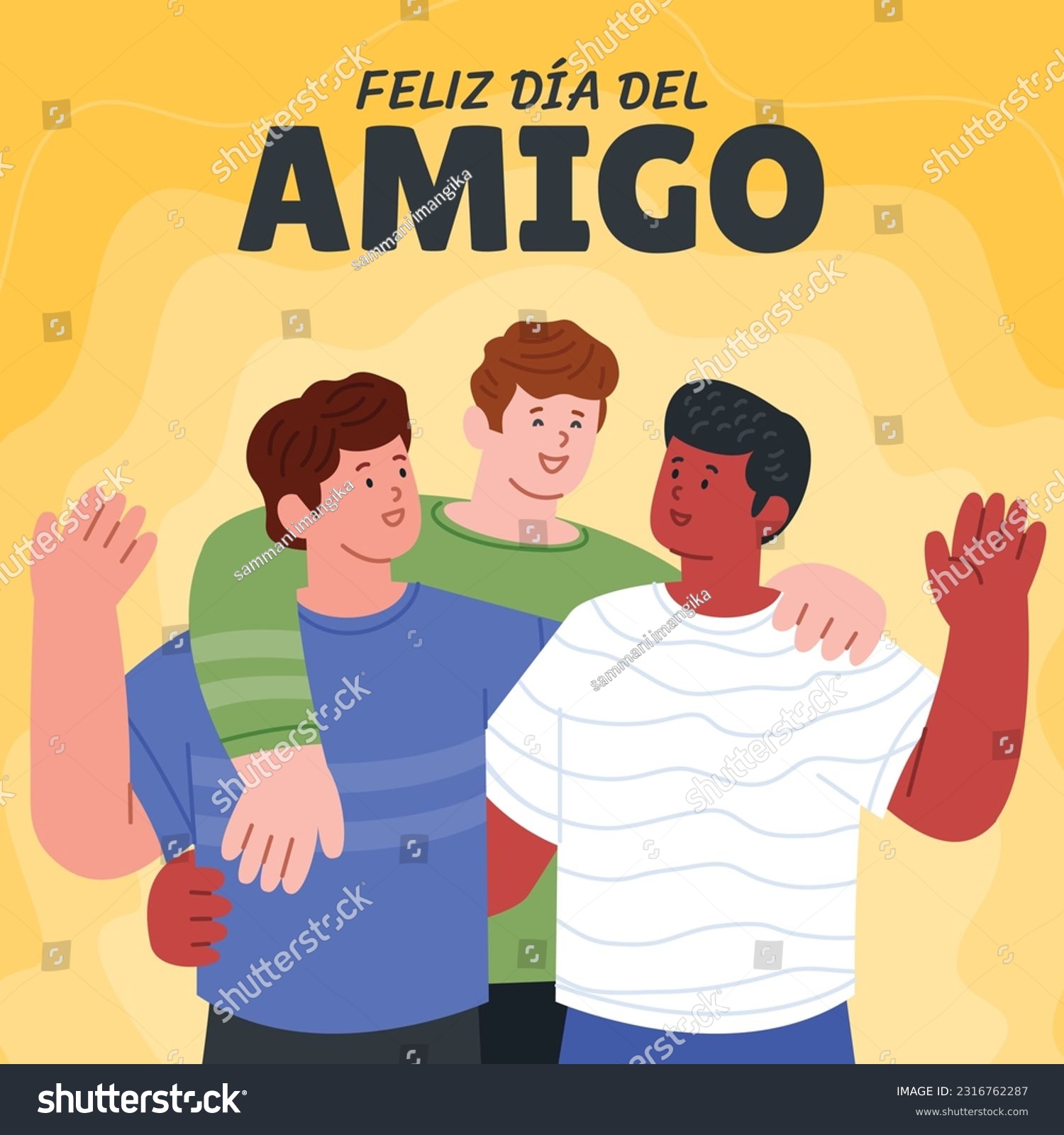 Feliz Dia del Amigo. July 20. Friendship Day. - Royalty Free Stock ...