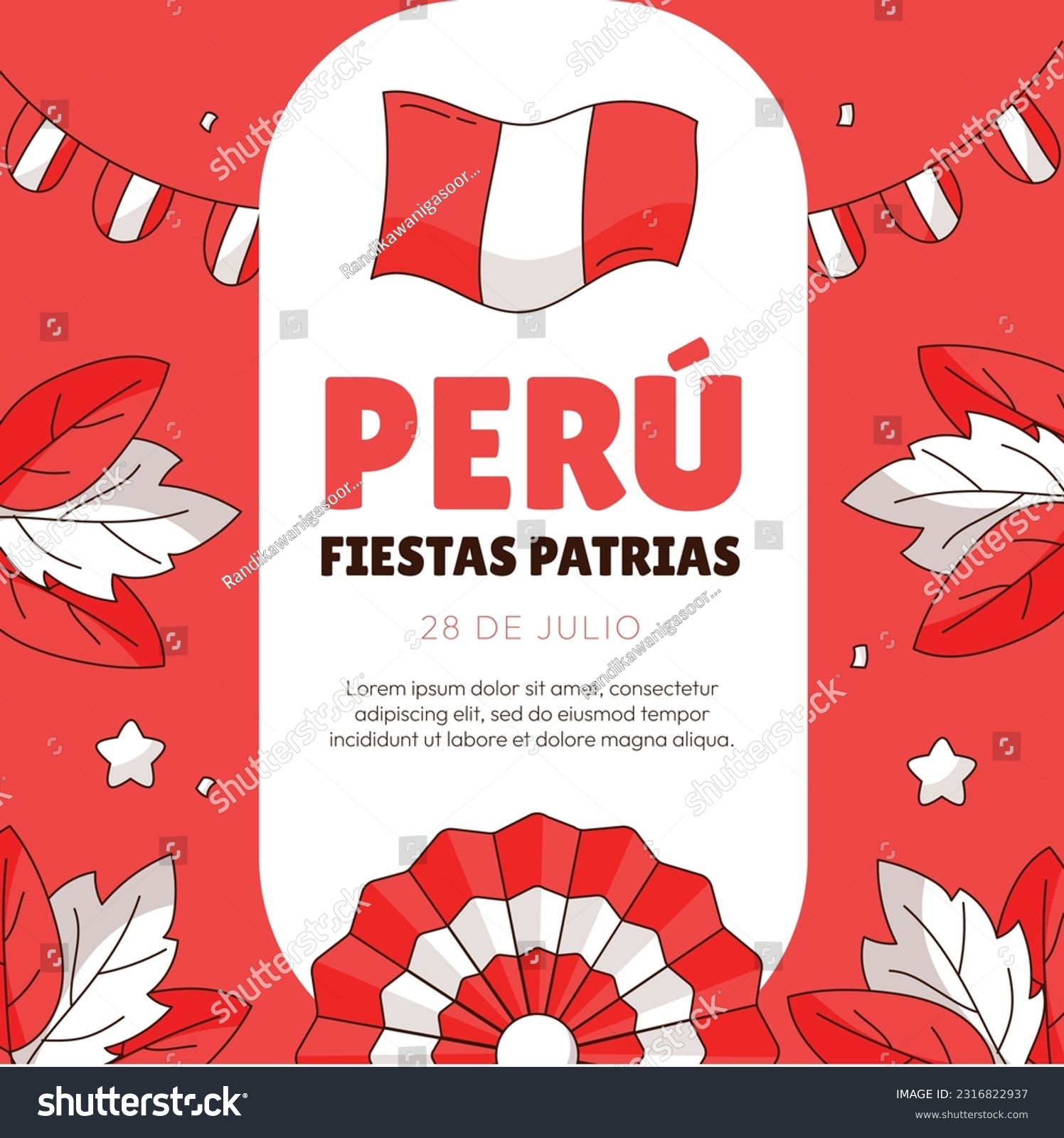 Felices Fiestas Patrias. Peruvian fiestas Royalty Free Stock Vector