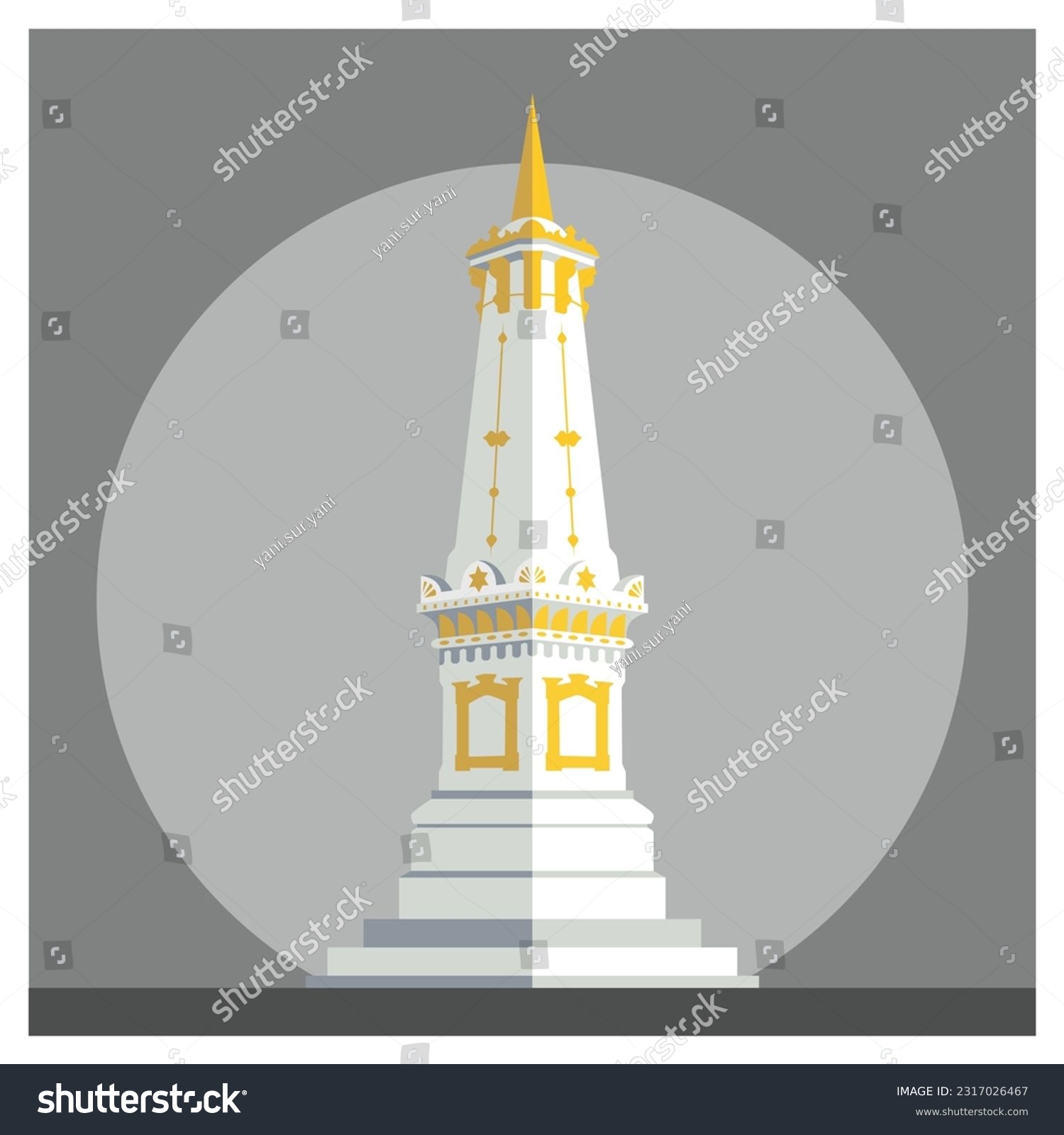 Vector Flat Illustration Of Tugu Jogja The Royalty Free Stock Vector 2317026467