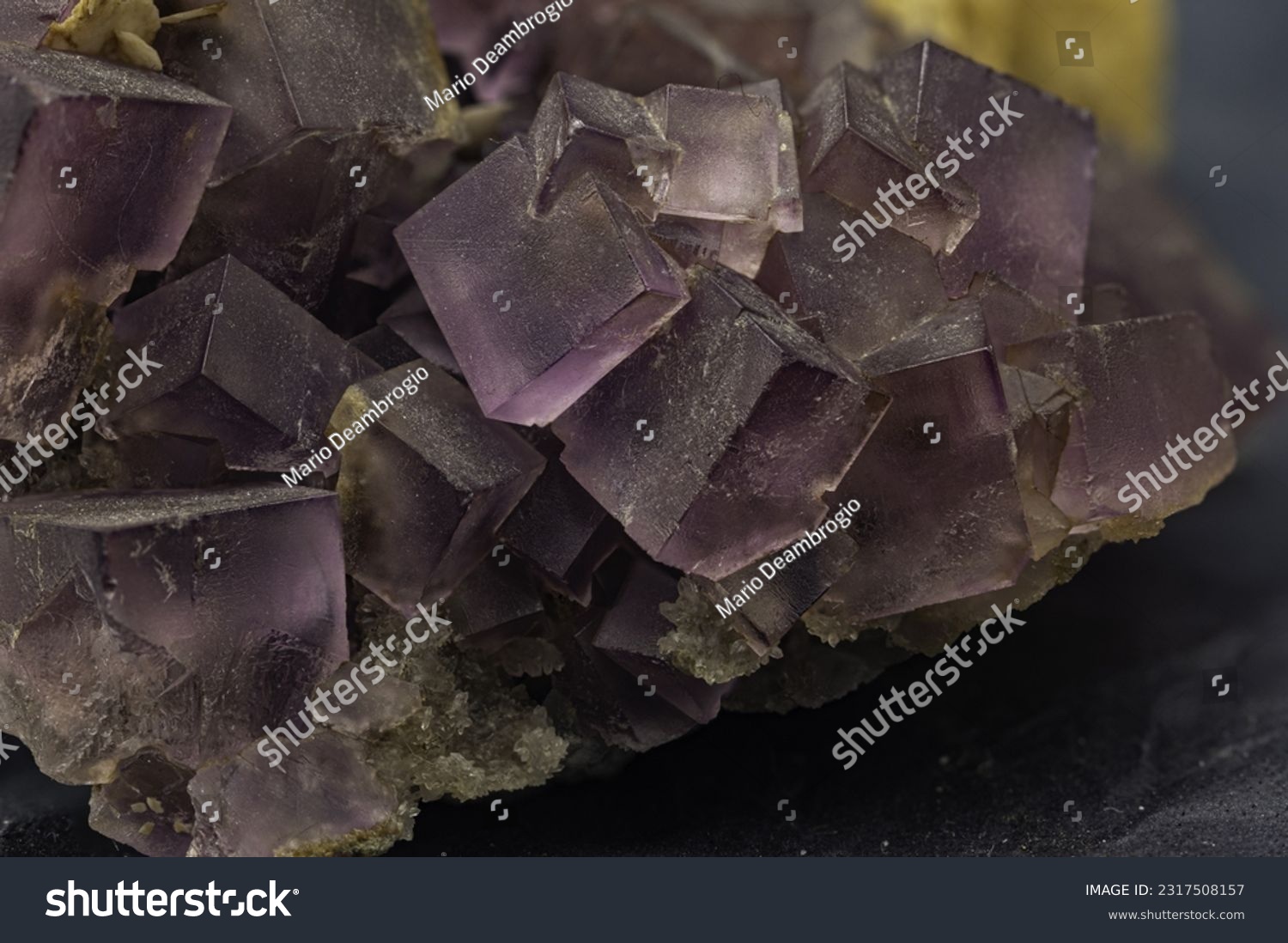 Violet fluorite, macro detail, texture background. semi-precious gemstone #2317508157