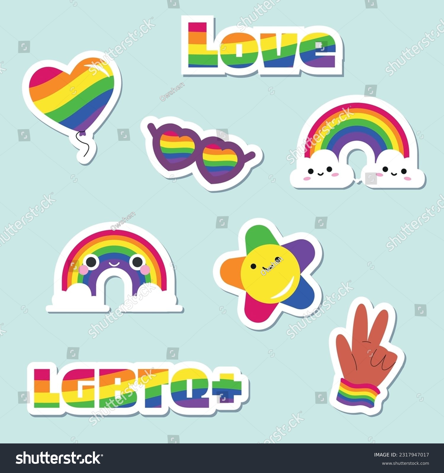 Vector set of LGBTQ community symbols with - Royalty Free Stock Vector ...