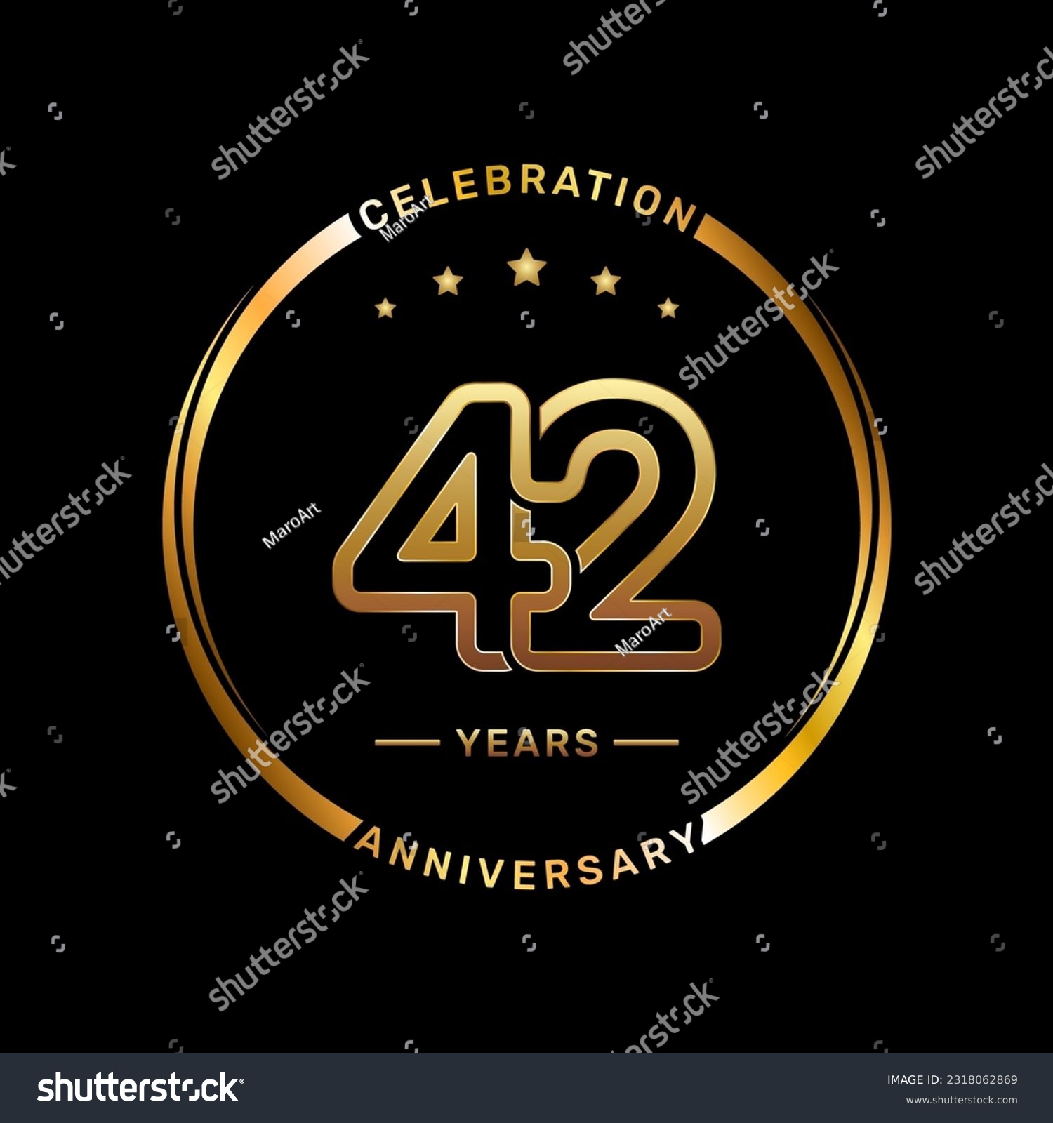 42th anniversary logo with double line number - Royalty Free Stock ...