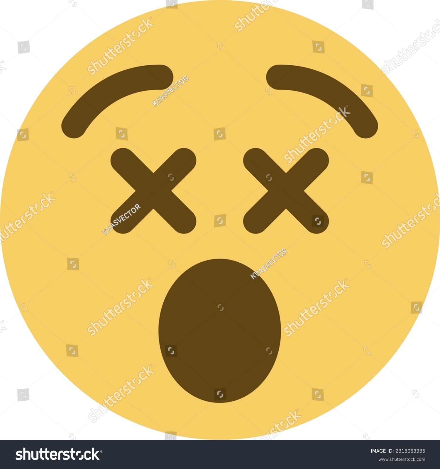 Top quality emoticon. Exhausted emoji. Tired - Royalty Free Stock ...