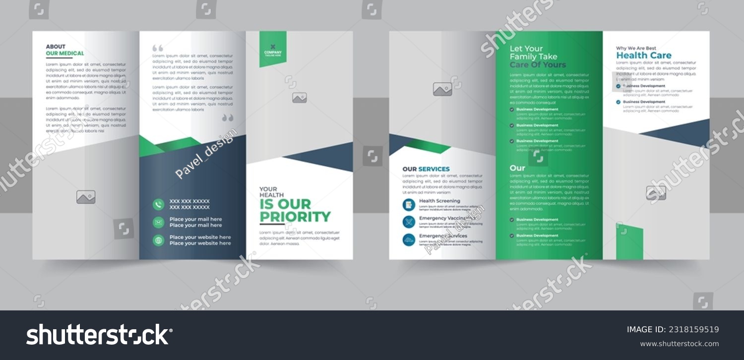 Medical Clinic Trifold Brochure Layout, Medical - Royalty Free Stock ...