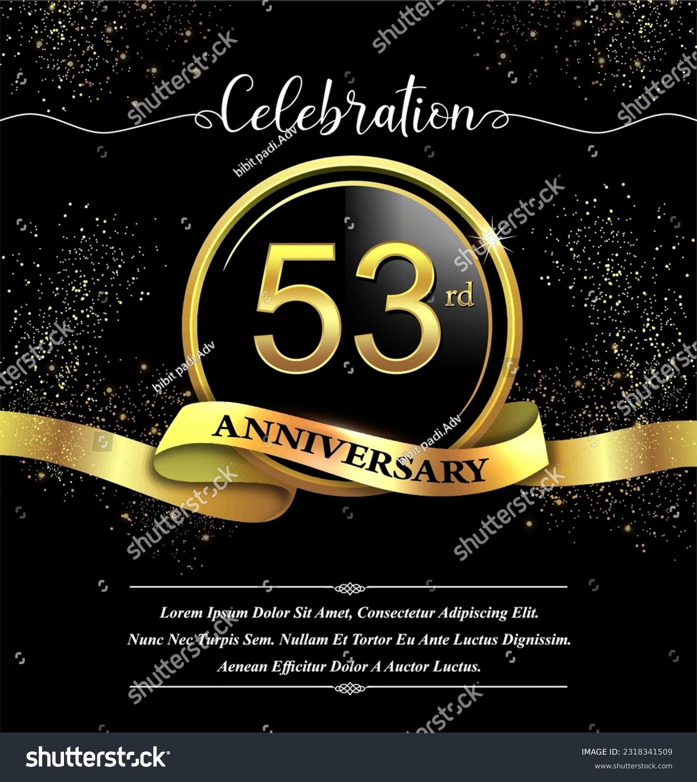 53rd years celebration anniversary logo vector - Royalty Free Stock ...