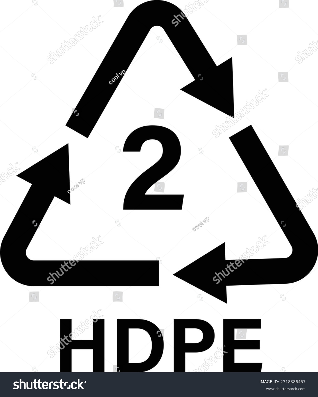 plastic recycling symbol HDPE 2 vector - Royalty Free Stock Vector ...