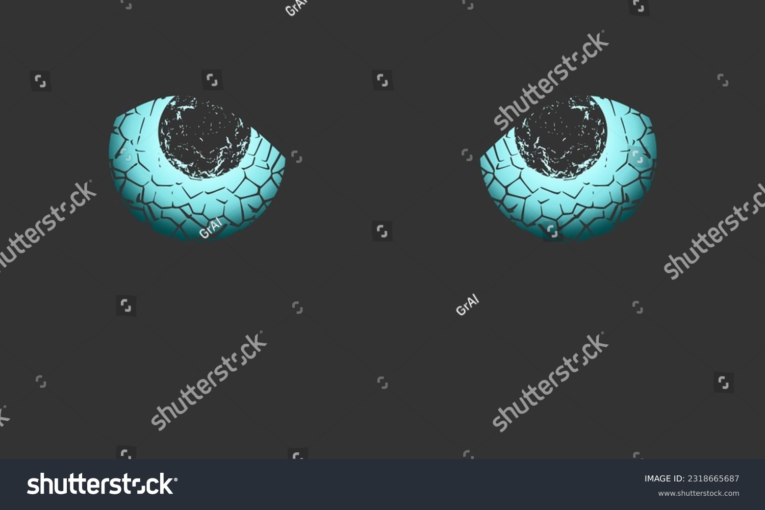 Scary Evil Eyes In The Dark Background Blue Royalty Free Stock Vector 2318665687 