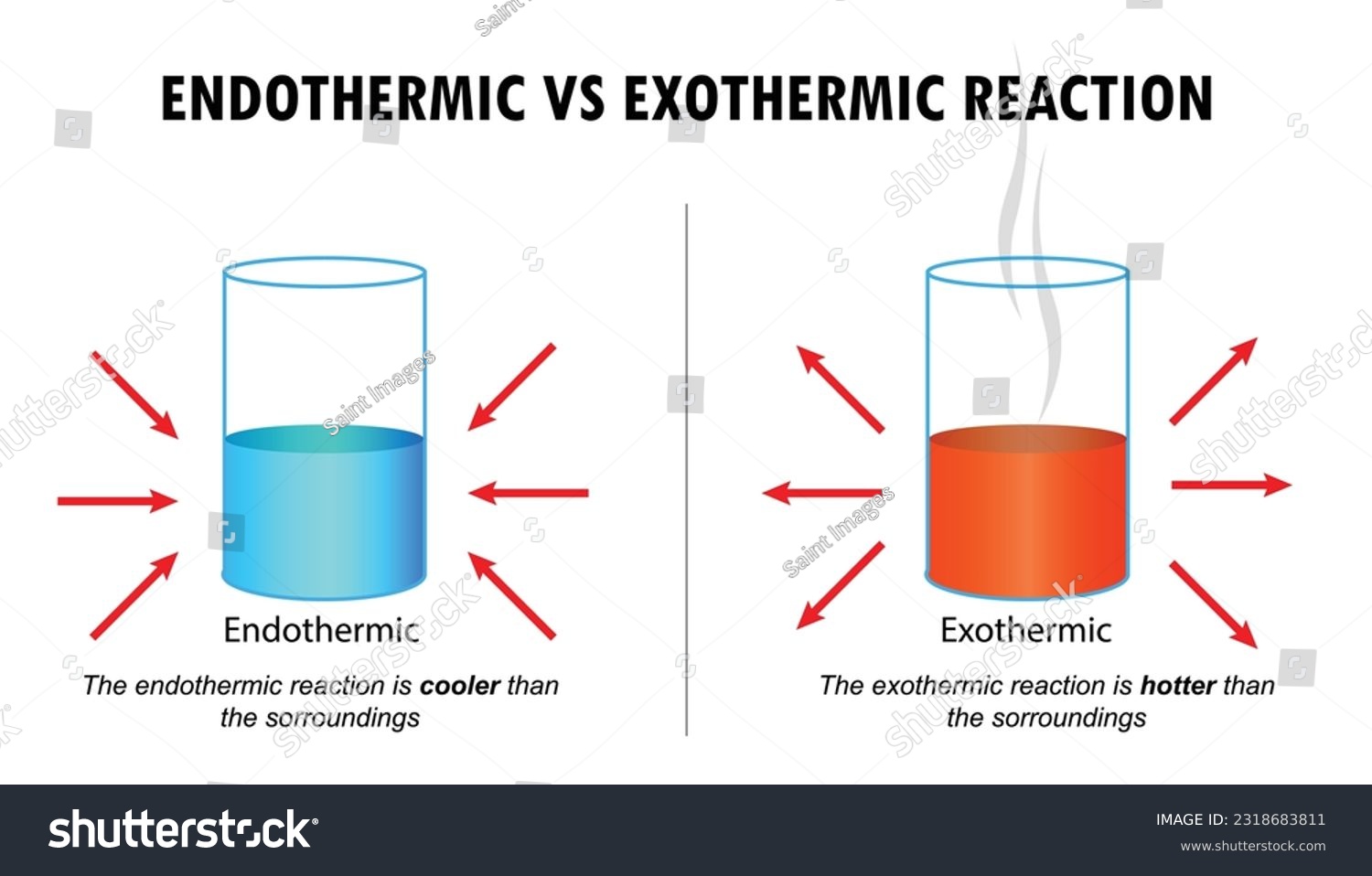 Diagram of the Endothermic and Exothermic - Royalty Free Stock Vector ...