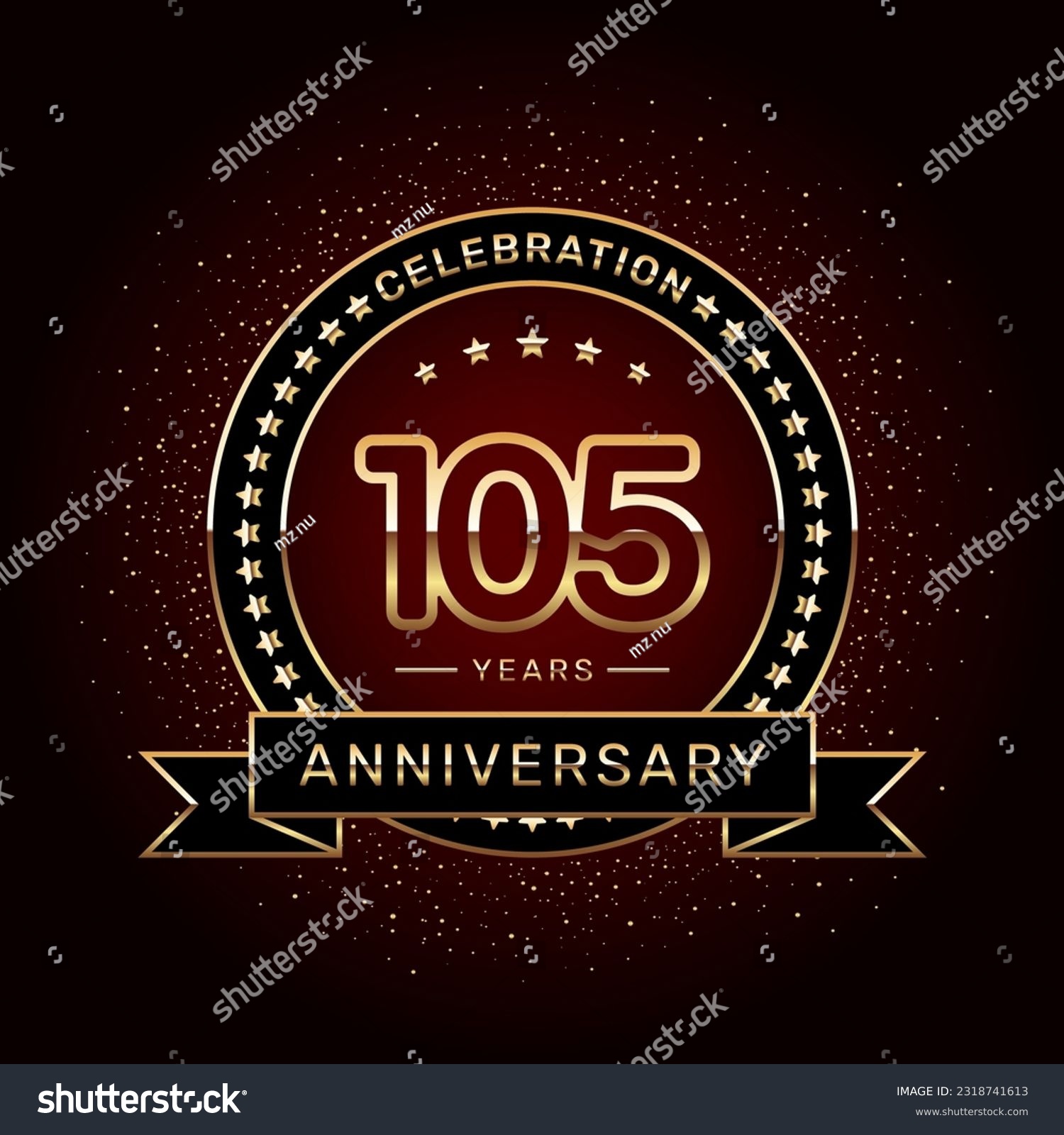 105th anniversary celebration logo design with a - Royalty Free Stock ...