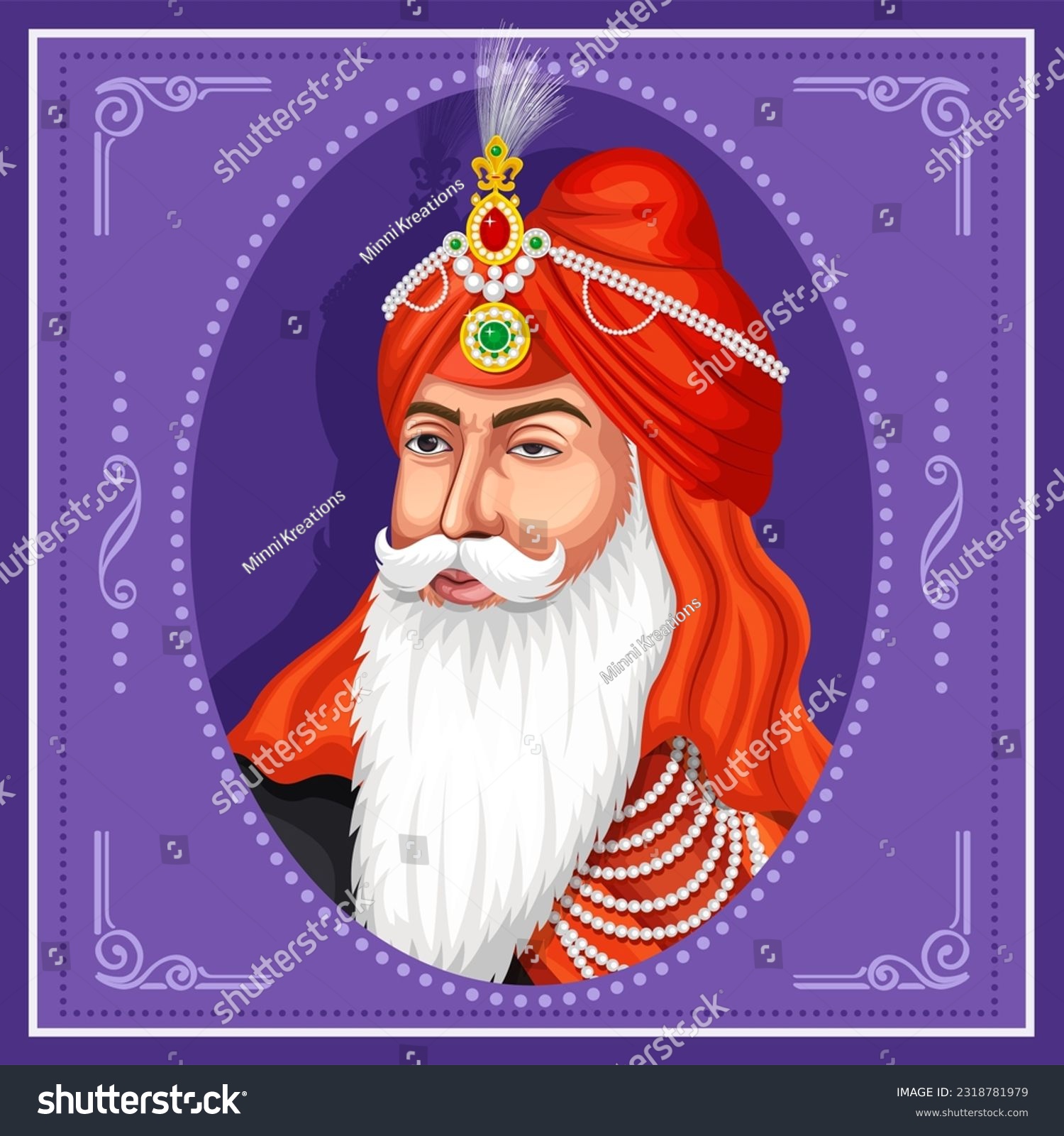 Maharaja Ranjit Singh, the first emperor of the - Royalty Free Stock ...